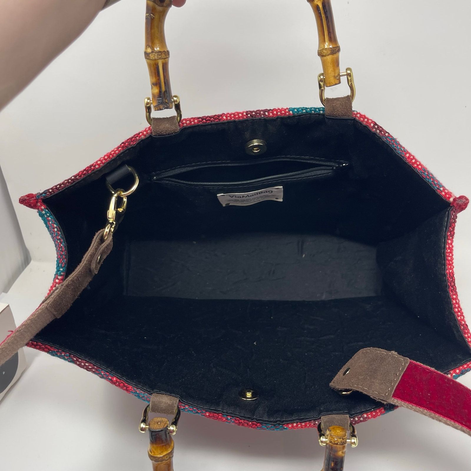Other New ViaMail Davos Kilim Jaquard bag with bamboo handles Size ONE SIZE - 4 Thumbnail