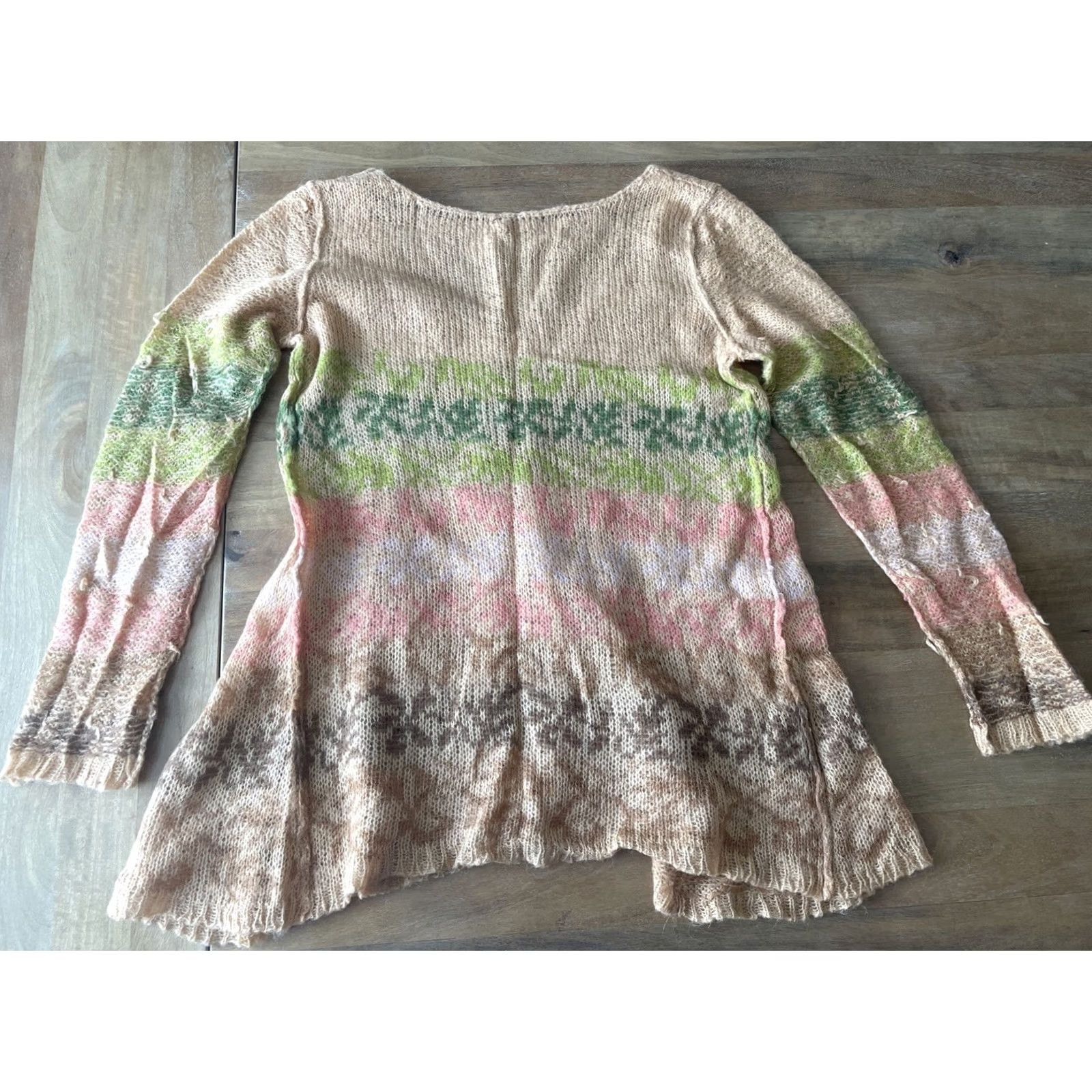 Free People Free People Open-Knit Boho Peasant Top Womens Medium Relaxed Longsleeve Sweater Size M / US 6-8 / IT 42-44 - 2 Thumbnail