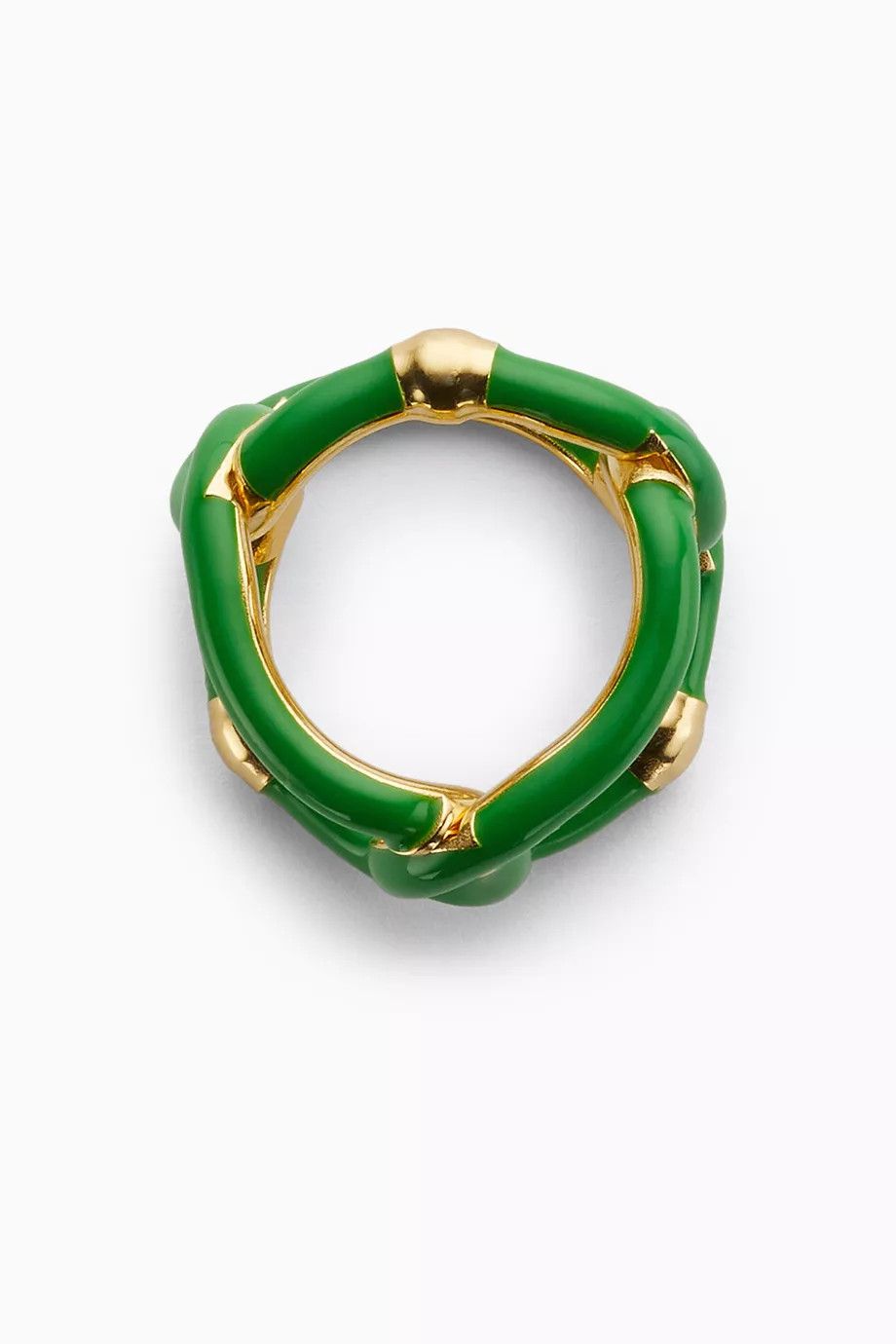 Bottega Veneta o1n1vont1124 Size: 11 / Intreccio Chain Ring in Green/Gold Size ONE SIZE - 4 Thumbnail