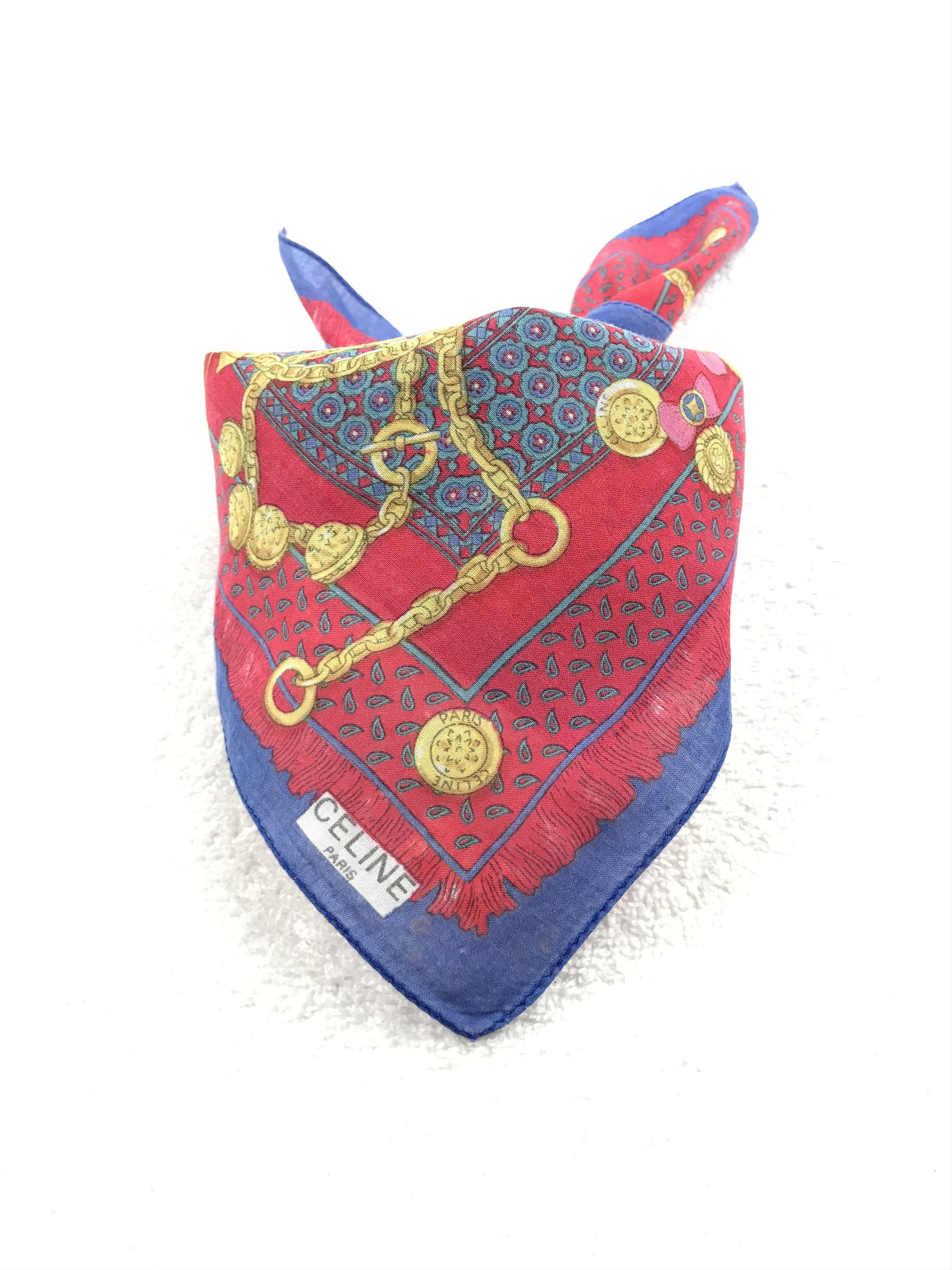 Celine × Vintage Vintage Celine Bandana Neckerchief Handkerchief Size ONE SIZE - 3 Thumbnail