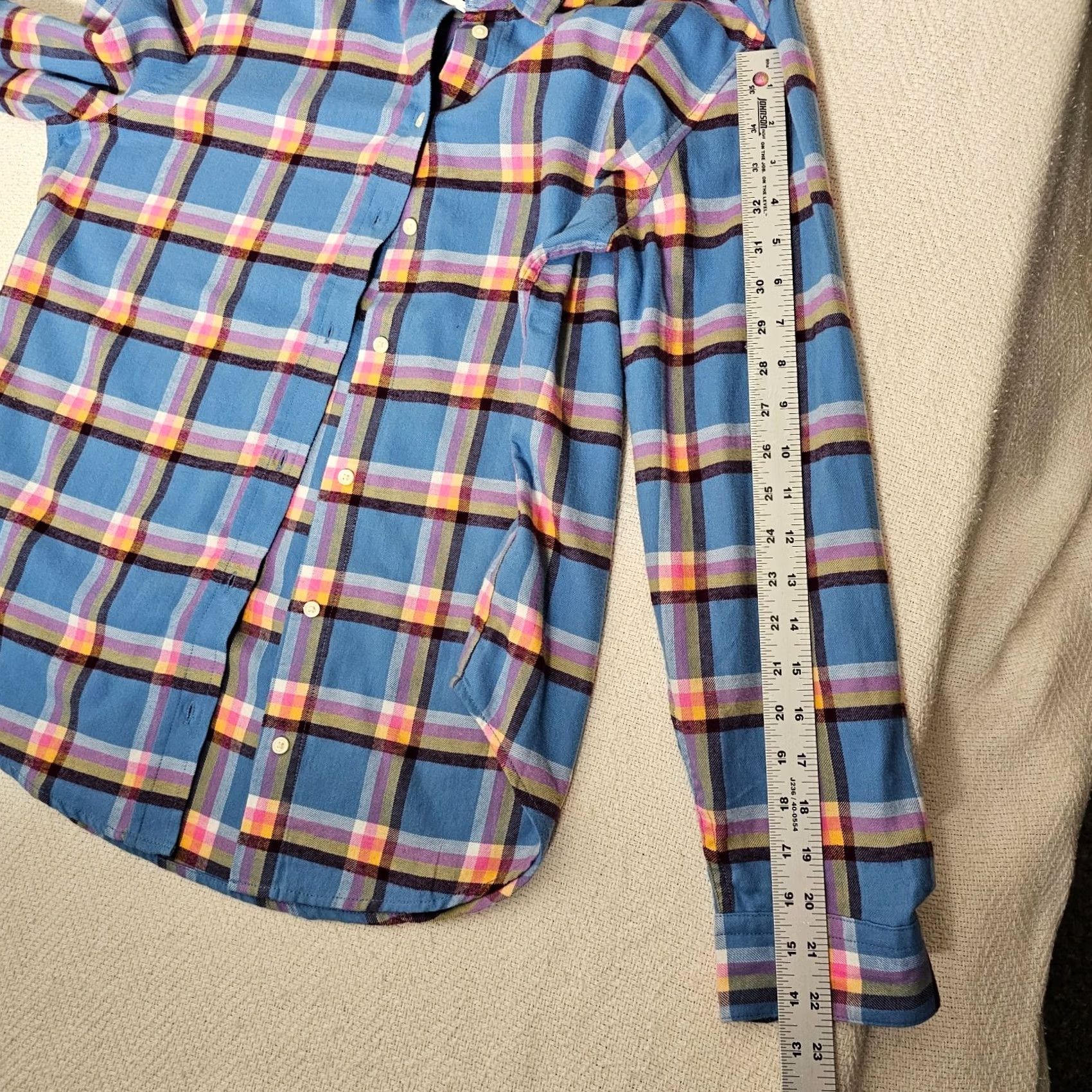 Gap GAP Button-Up Shirt Viscose Flannel Plaid Blue White M NWT Women Long Sleeve Casual Vintage: No Size M / US 6-8 / IT 42-44 - 6 Thumbnail