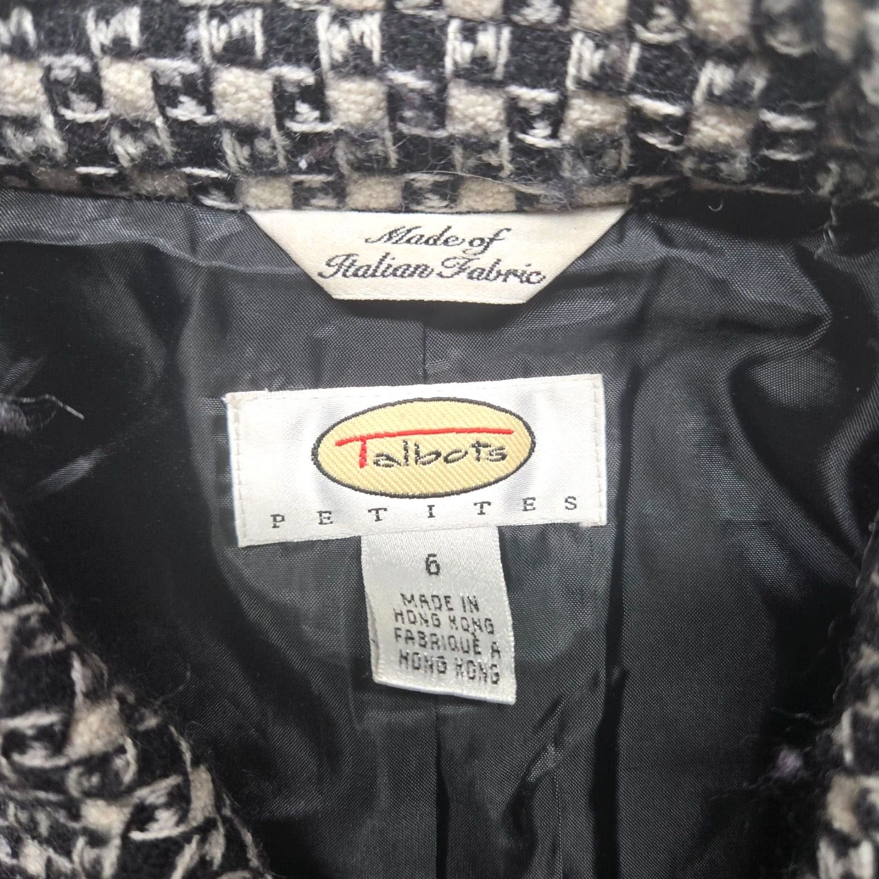 Talbots Talbots Gray Black Check Jacket Blazer Suit Top Gray 100% Wool Adult Women's 6 Size M / US 6-8 / IT 42-44 - 4 Thumbnail