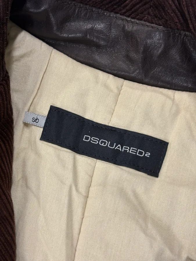 Dsquared2 AW2004 Dsquared2 Hybrid Brown Leather & Corduroy Long Coat Size US S / EU 44-46 / 1 - 5 Thumbnail