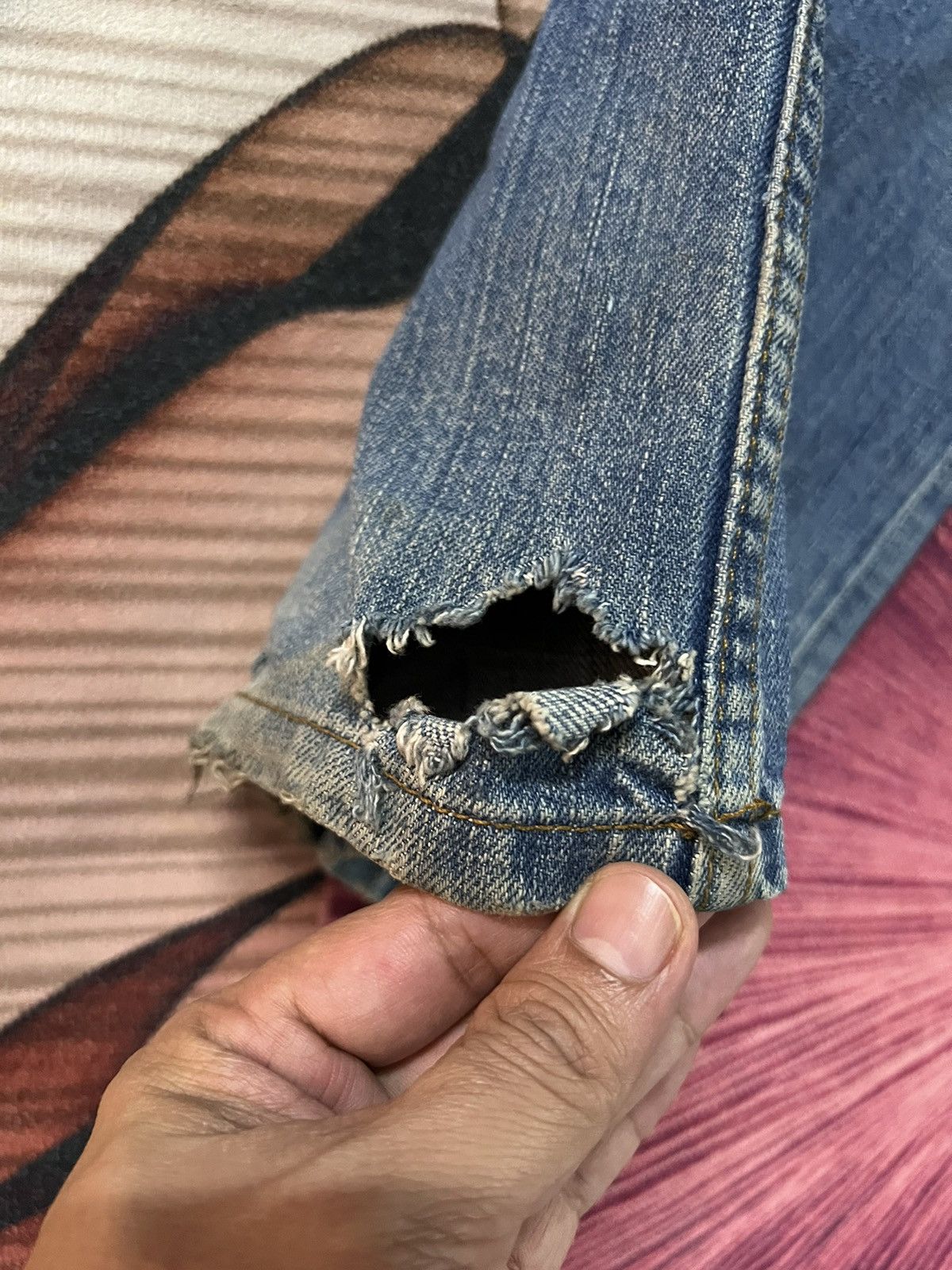 Levi's 💥FLARE💥VINTAGE LEVIS 512 DISTRESSED JEANS VERY RARE Size US 32 / EU 48 - 4 Thumbnail
