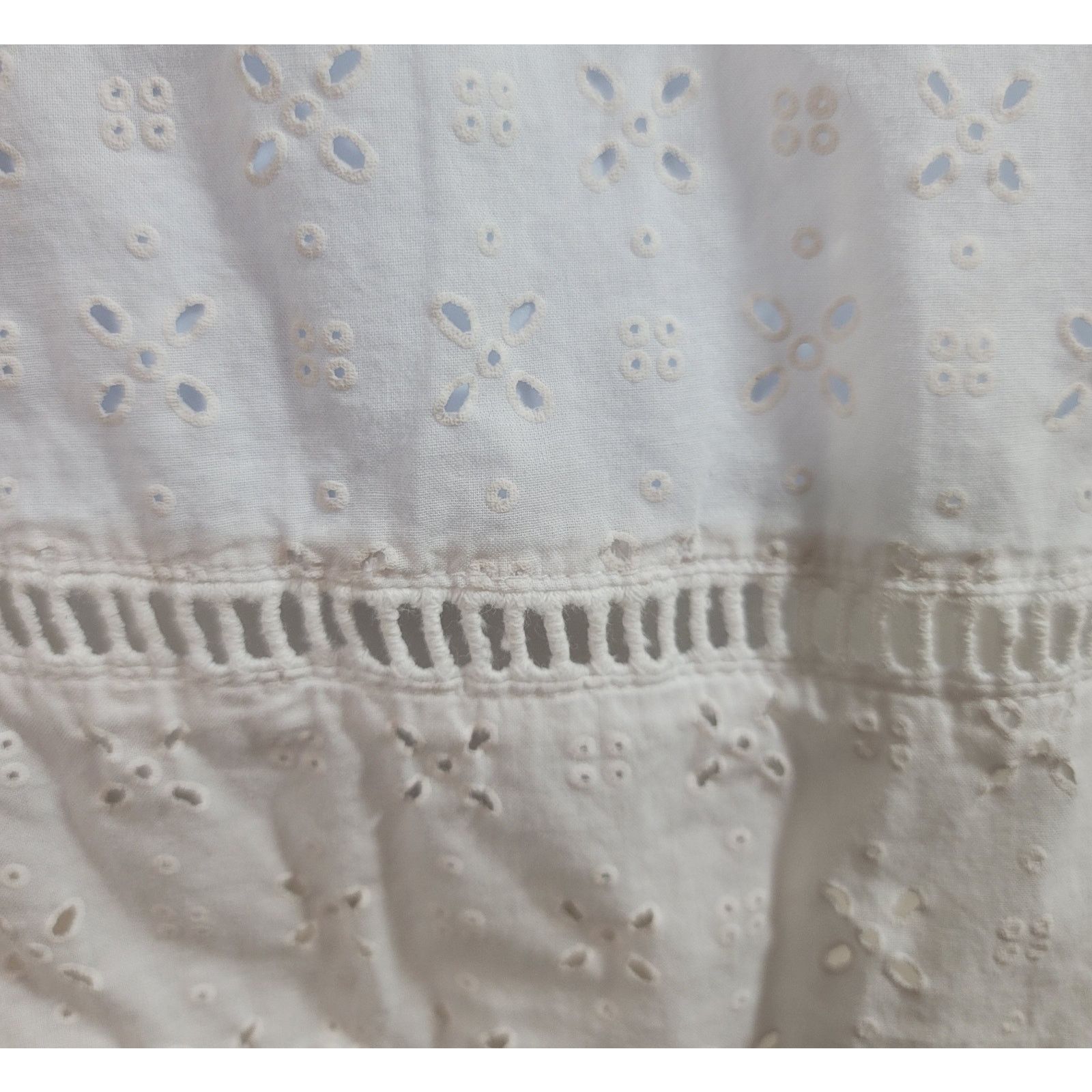Other Jason Maxwell White Eyelet Tank Top Medium Back Slub Knit Size M / US 6-8 / IT 42-44 - 6 Thumbnail