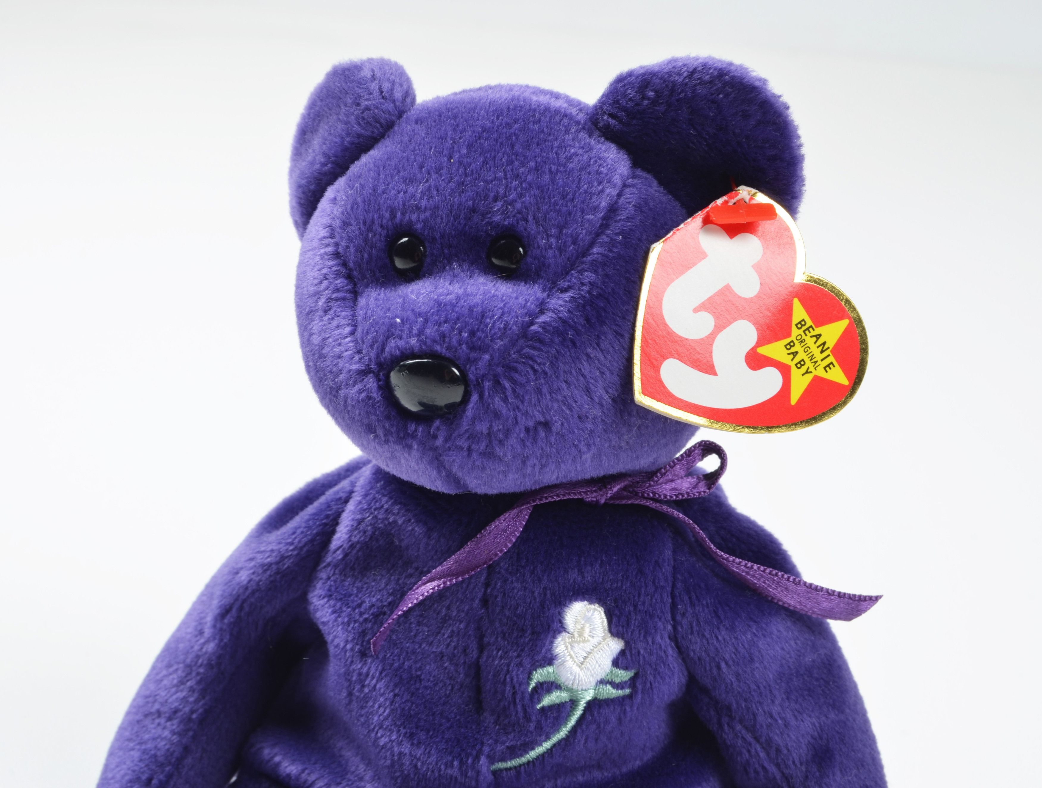 Vintage Ty Beanie Babies Princess Diana Bear Purple 1997 Size ONE SIZE - 2 Thumbnail