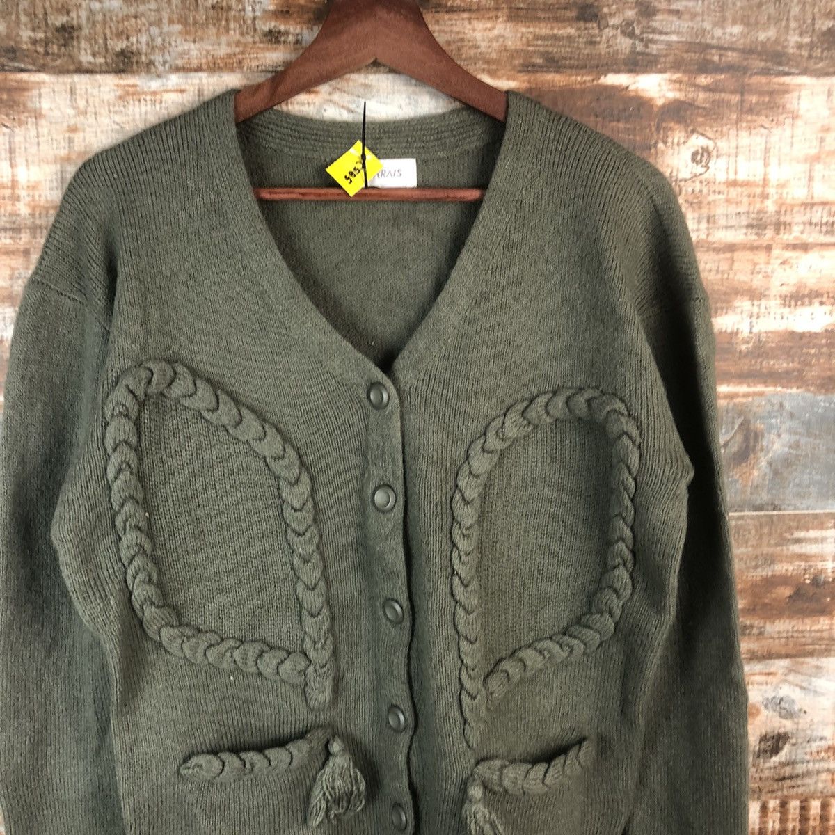 Homespun Knitwear × Japanese Brand DL Lemarais Green Cardigan Knitwear #C585 Size US M / EU 48-50 / 2 - 5 Thumbnail