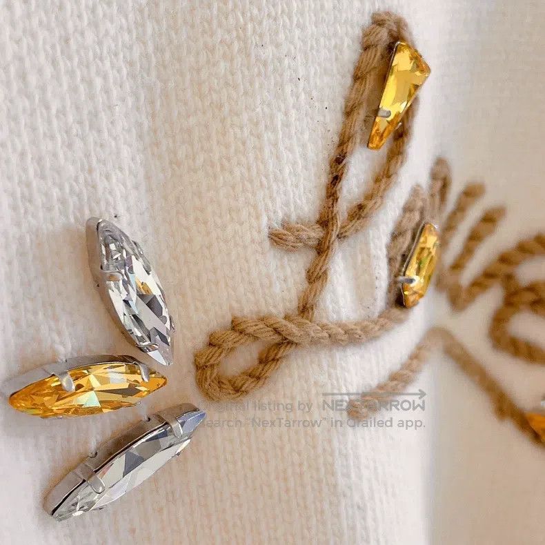 Loewe Loewe Signature logo gem sweater, advanced ivory white Size XS / US 0-2 / IT 36-38 - 6 Thumbnail