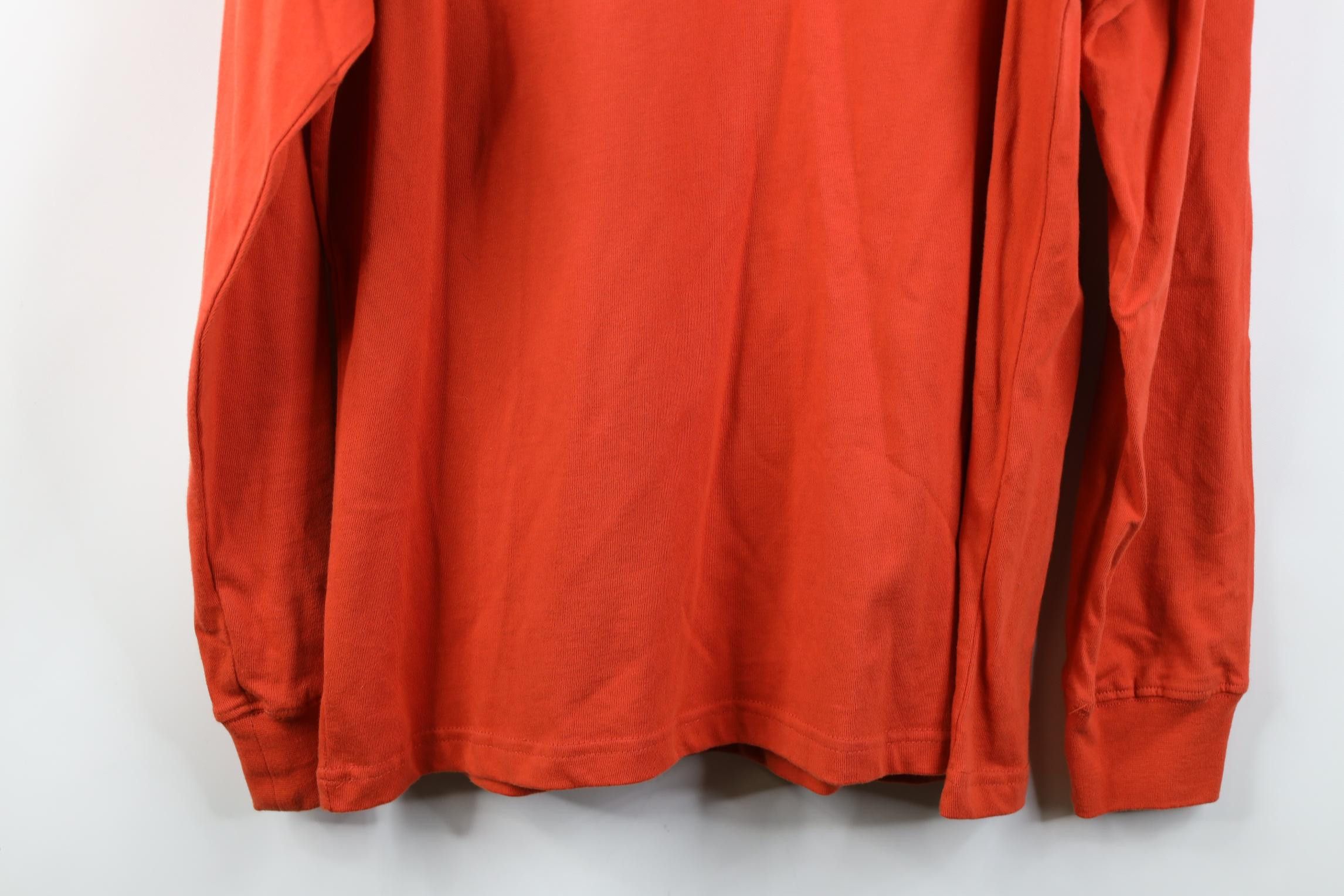 Vintage Vintage 90s Streetwear Cotton Knit Turtleneck T-Shirt Orange Size US L / EU 52-54 / 3 - 12 Thumbnail
