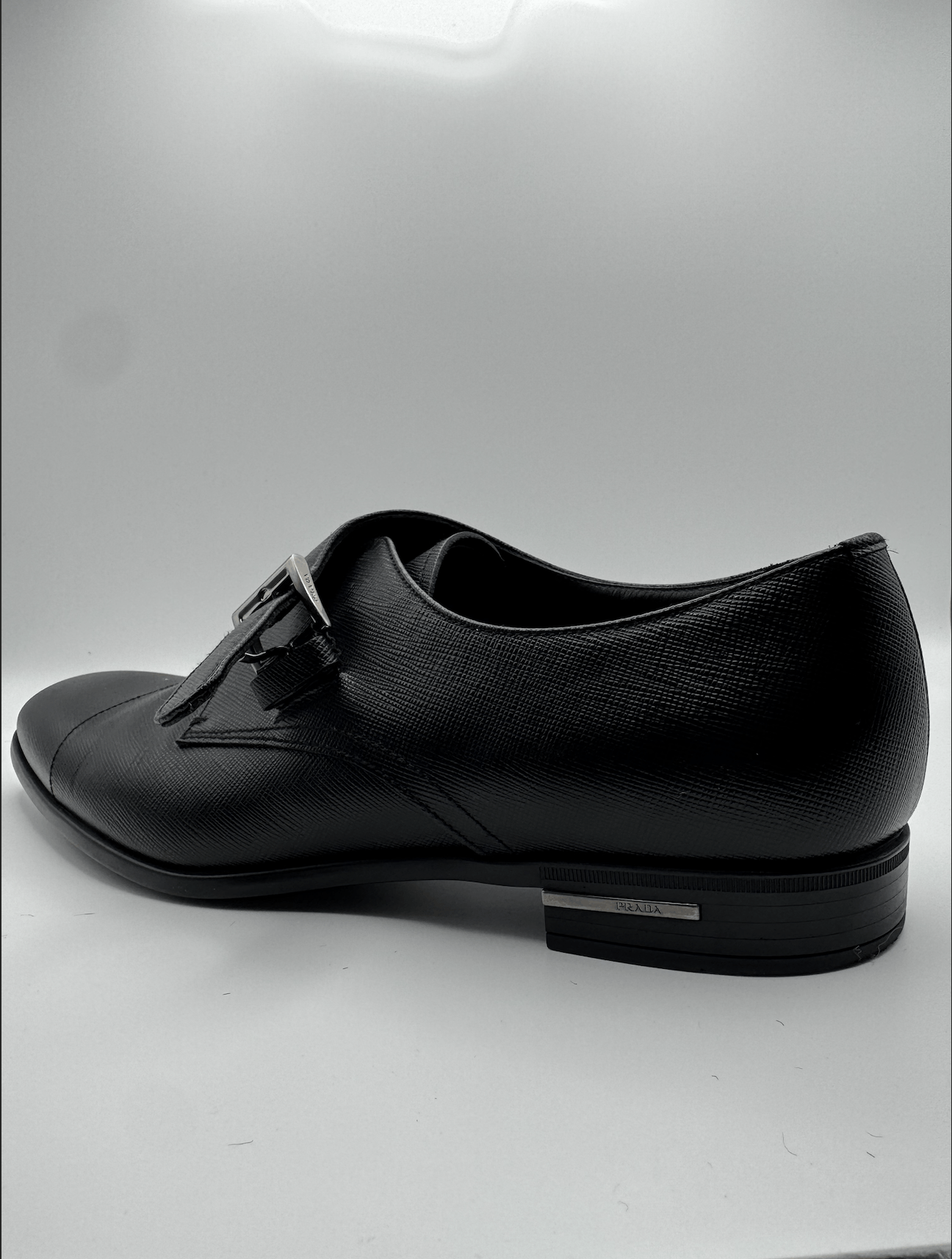 Prada Prada Saffiano Leather Single Monk Shoe Black Size US 9 / EU 42 - 3 Thumbnail