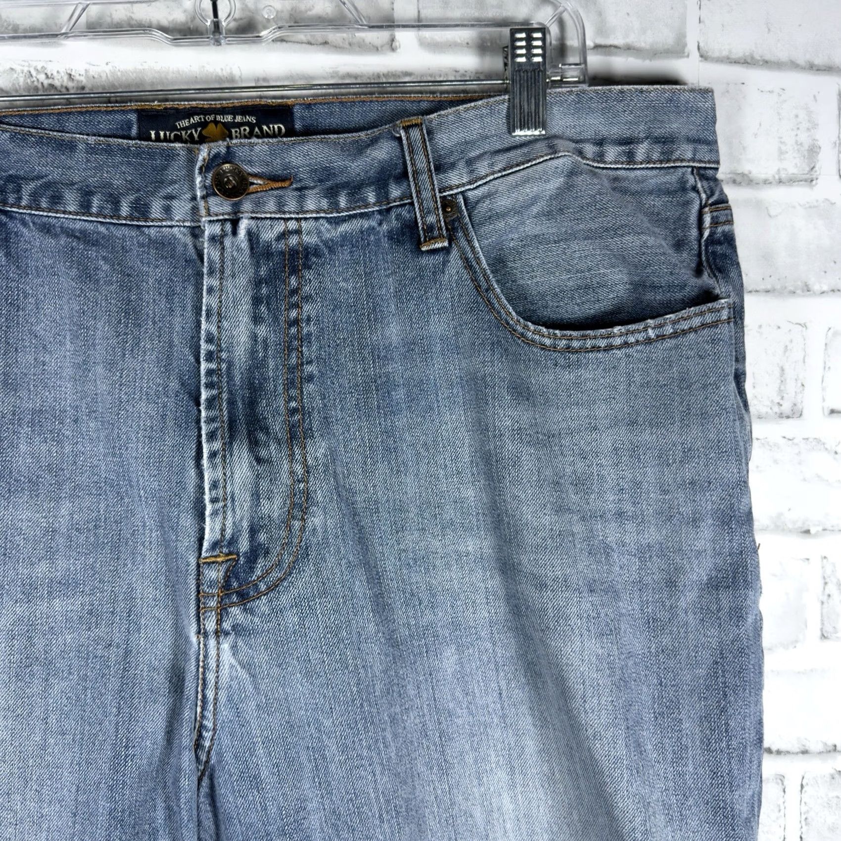 Lucky Brand Lucky Brand Jeans Men 40x32 Relaxed Straight Cotton Blend Blue N/A Size US 40 / EU 56 - 2 Thumbnail