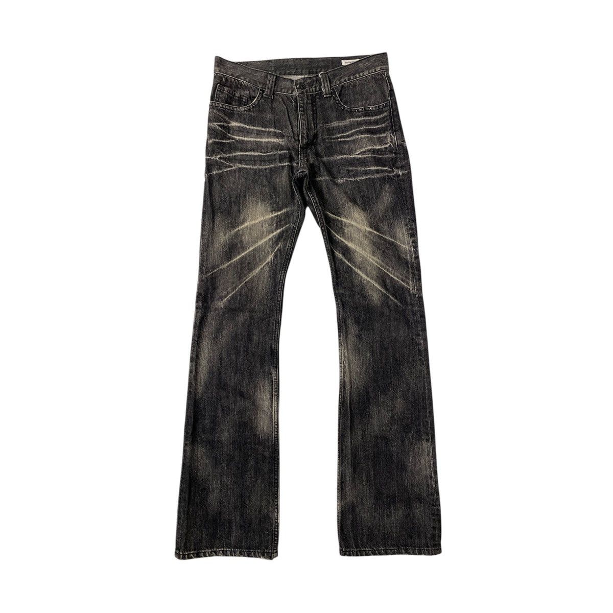 Japanese Brand Semantic Design Studded Skull Flared Washed Denim Jeans Size US 31 - 13 Thumbnail
