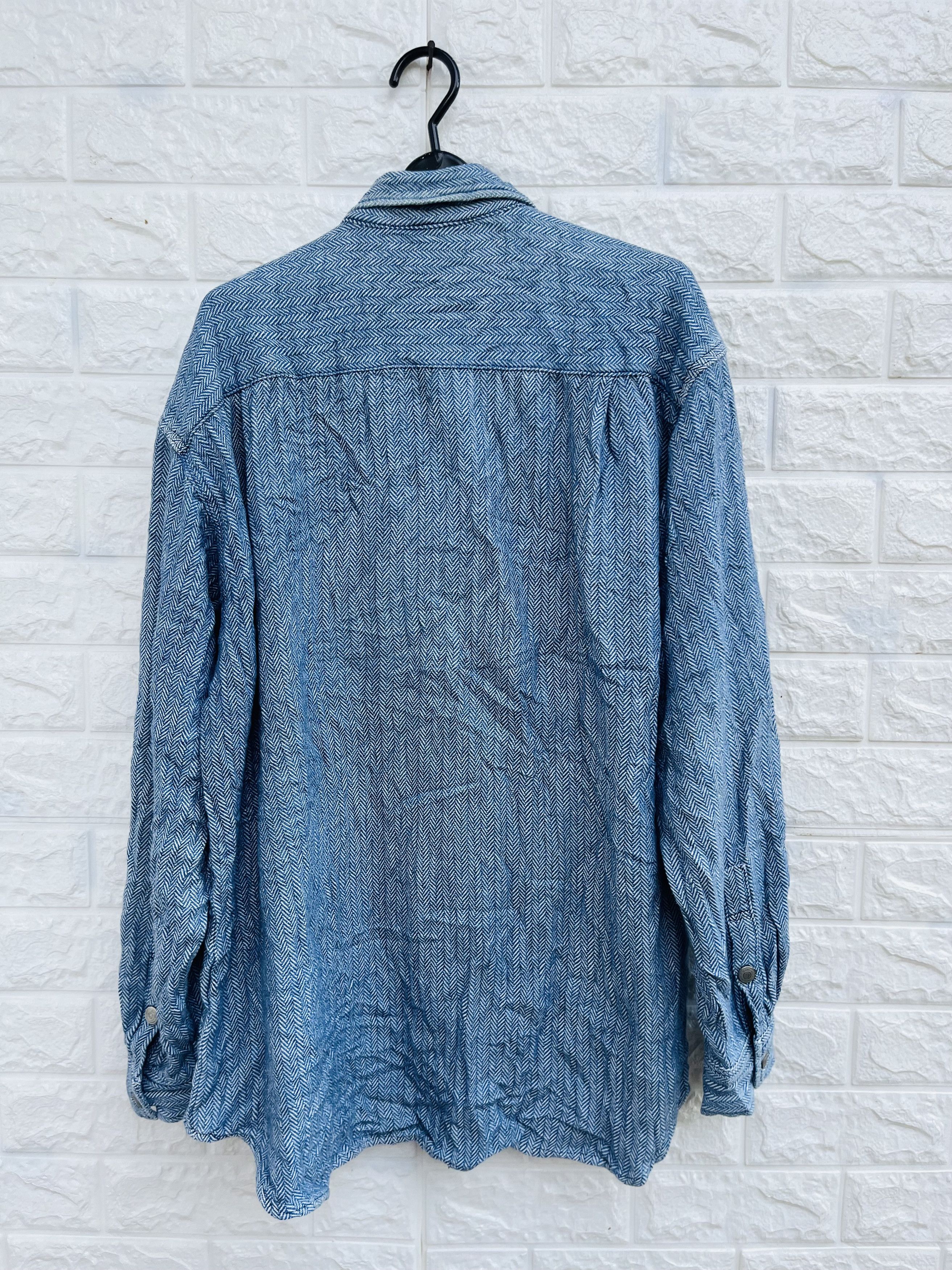Japanese Brand × Vintage Vintage Blue Way Haringbone Japanese Designer Fashion Style Size US XL / EU 56 / 4 - 2 Thumbnail