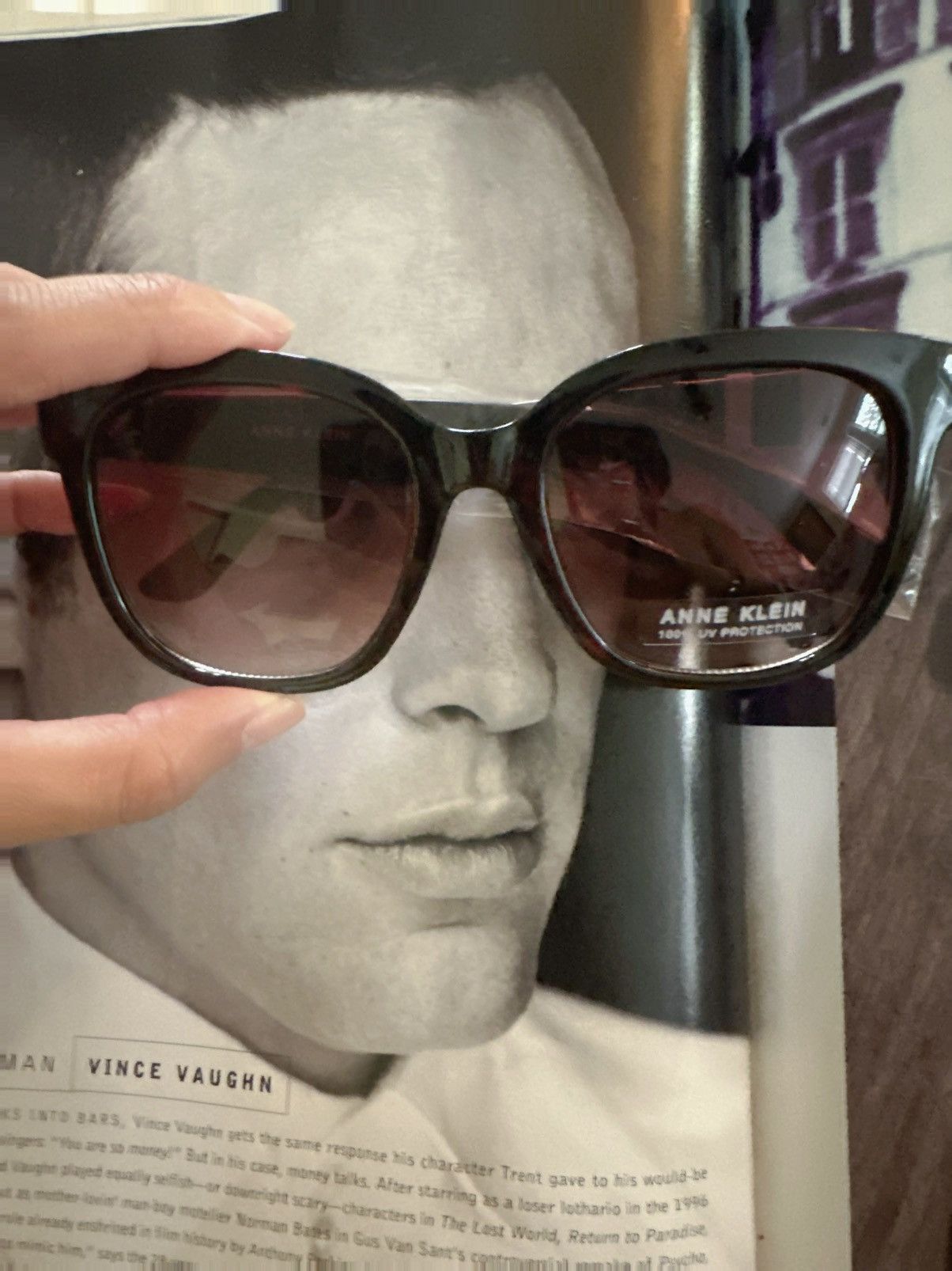 Anne Klein Anne Klein sunglasses red havana gold edge logo frame brown Size ONE SIZE - 10 Thumbnail
