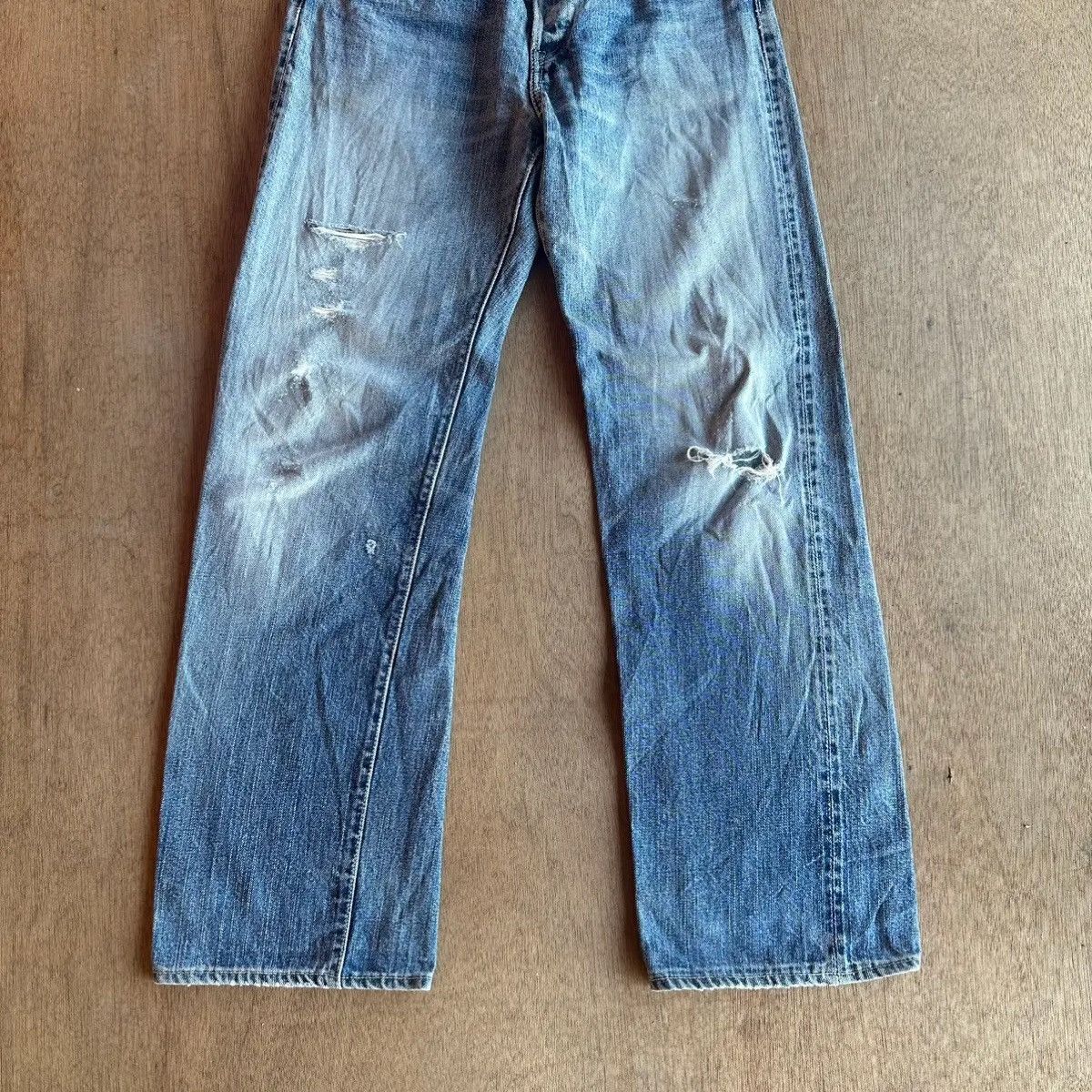 The Flat Head THE FLAT HEAD 18oz DENIM SELVEDGE/REDLINE DISTRESSED PANTS Size US 30 / EU 46 - 7 Thumbnail