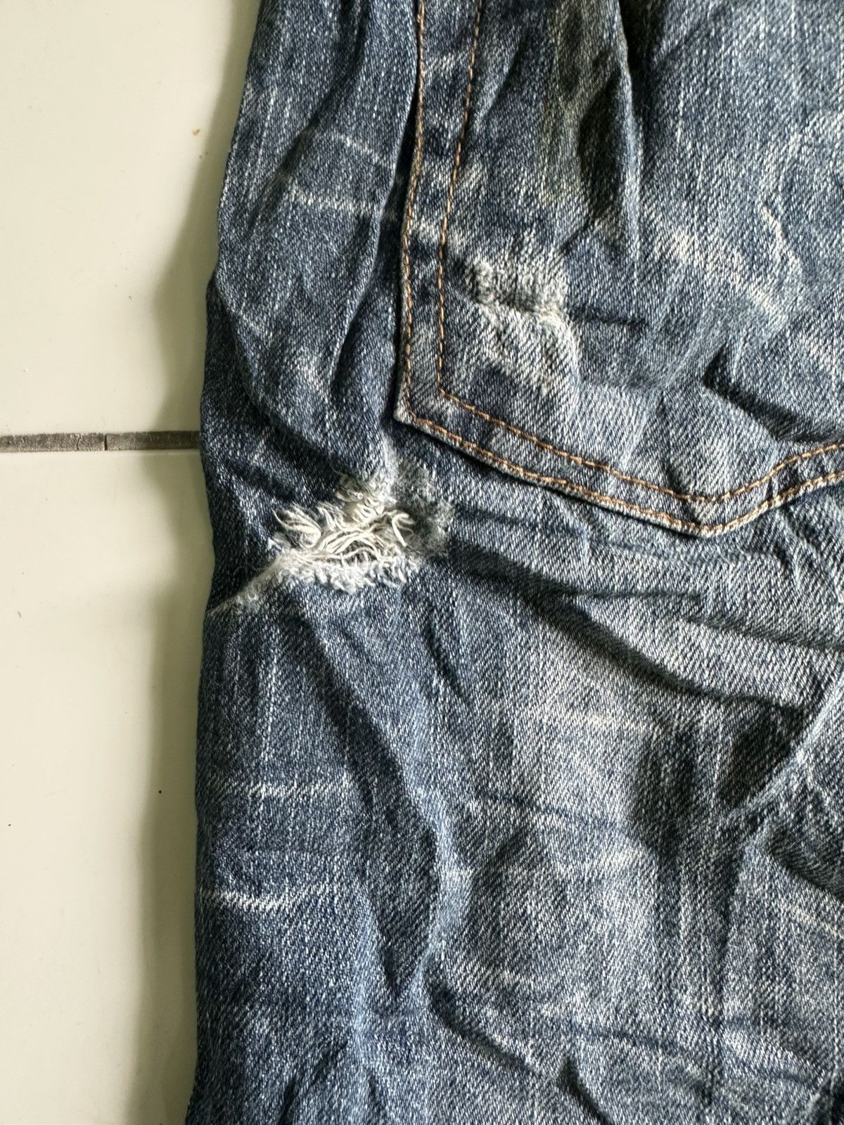 Japanese Brand Vintage Nylaus clothing Waist Distressed Denim blue Size US 33 - 7 Thumbnail