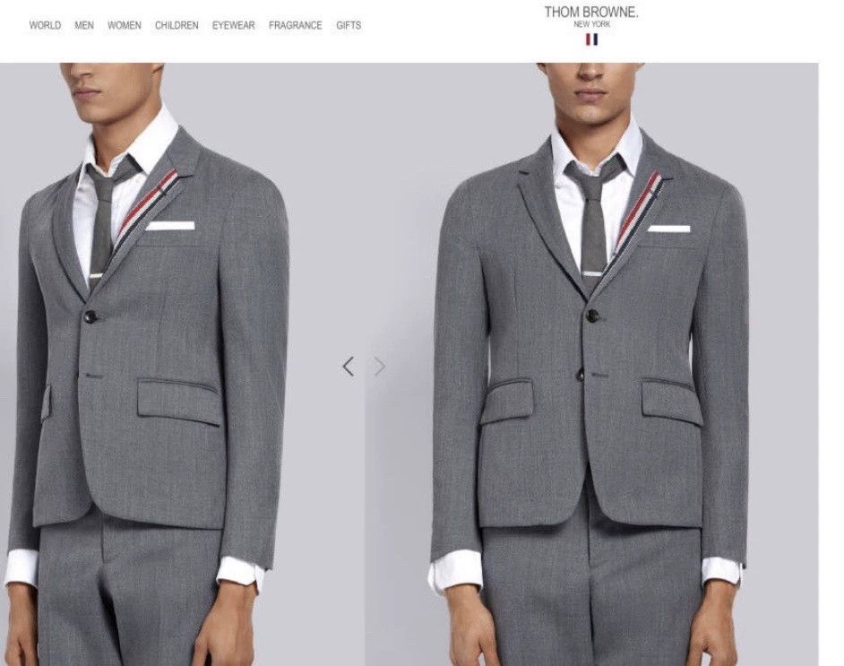 Thom Browne Thom Browne 3-Color Collar Medium Gray Slim Suit Size US L / EU 52-54 / 3 - 9 Thumbnail