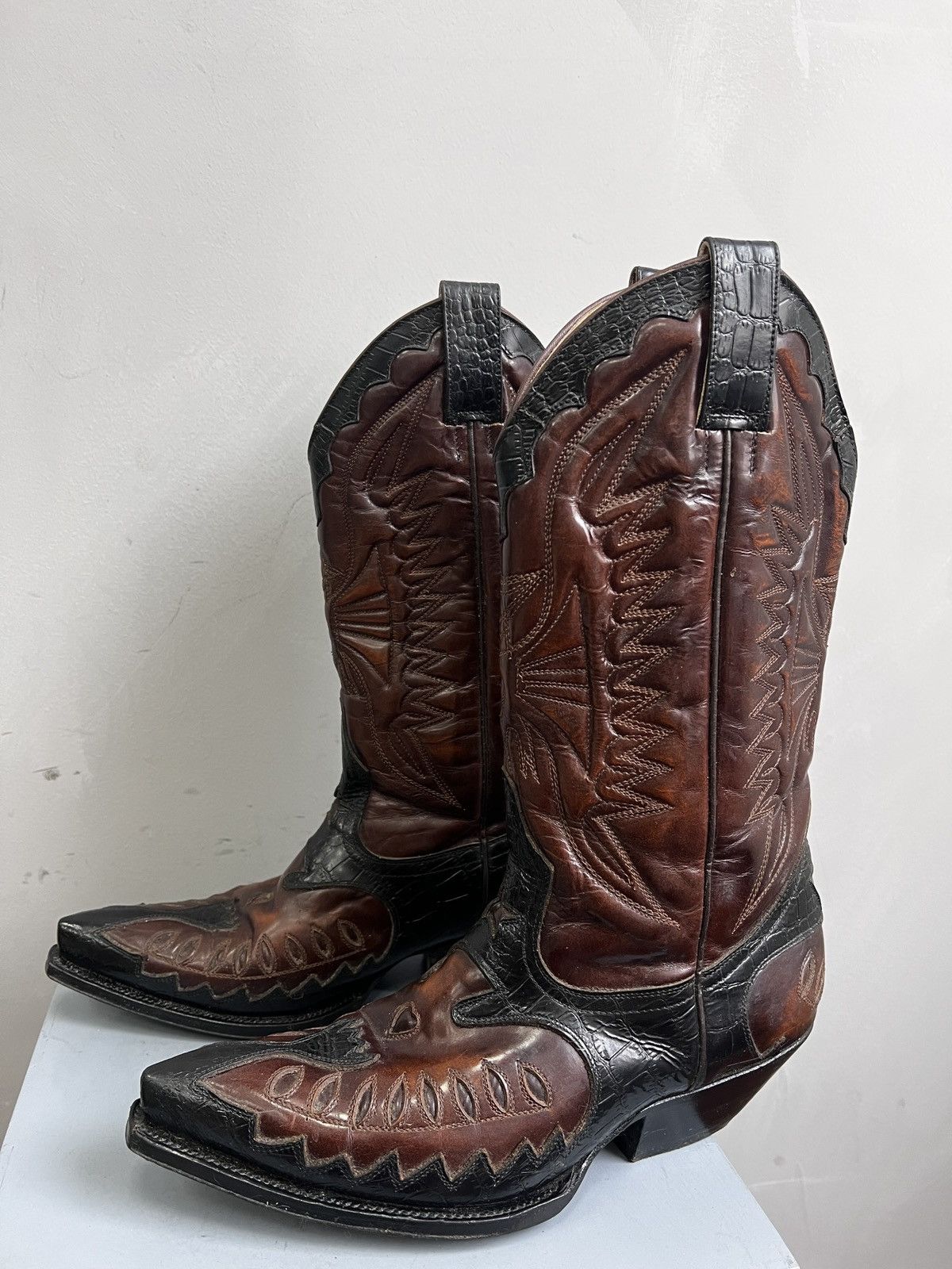 Buffalo London × Vintage × Western Rise VINTAGE WESTERN 90s leather moto cowboy boots y2k Size US 9 / EU 42 - 5 Thumbnail