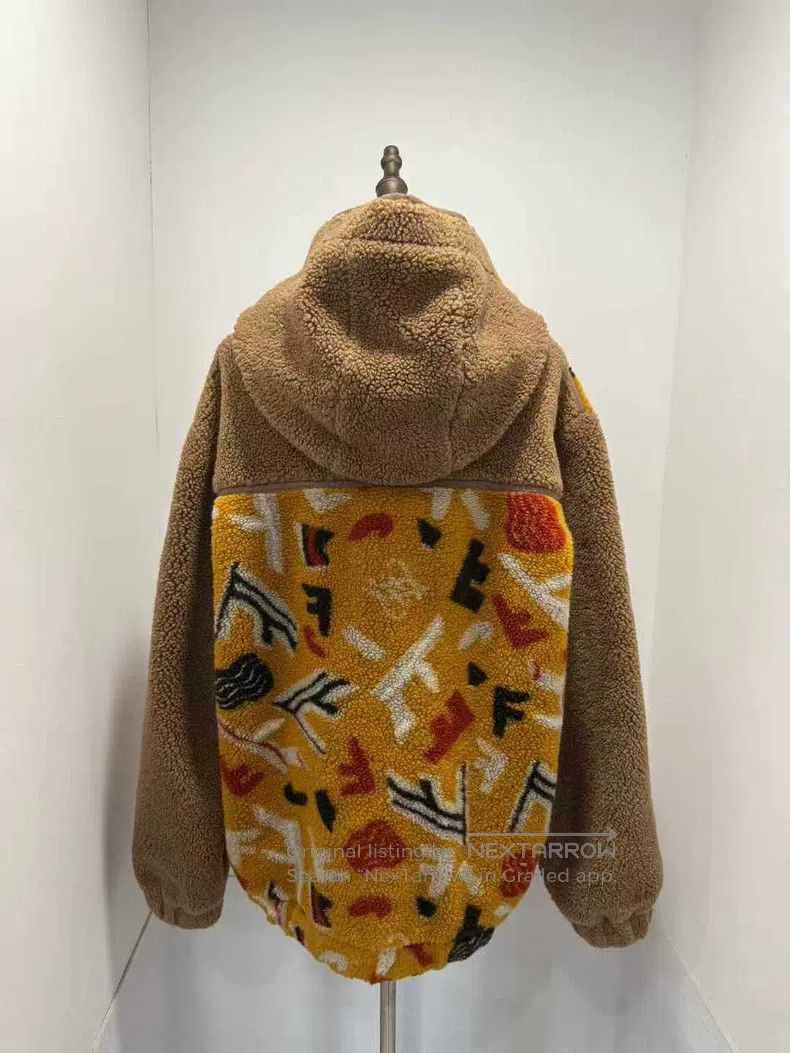 Fendi Fendi Faux Fur Teddy Patchwork Full Print Zip-Up Hoodie Size US L / EU 52-54 / 3 - 2 Thumbnail