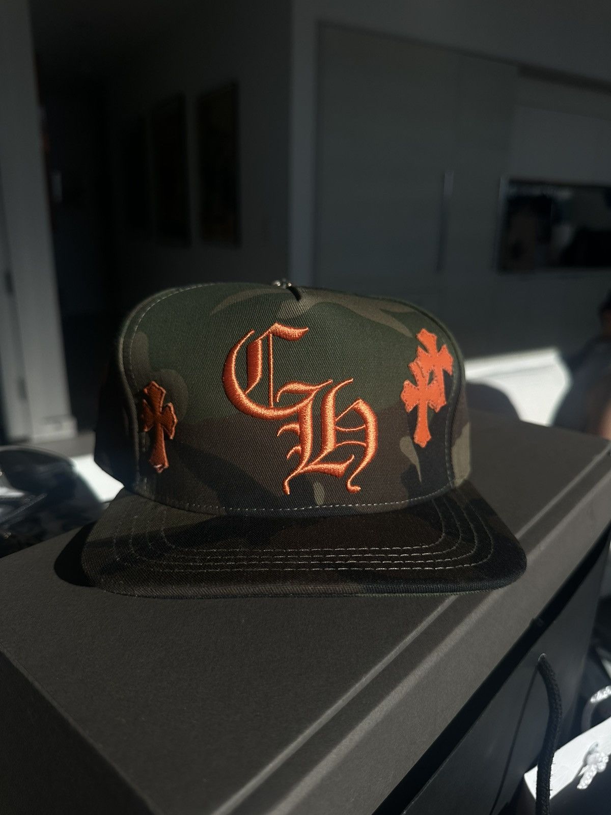 image of Chrome Hearts Camo Cross Hat, Men's