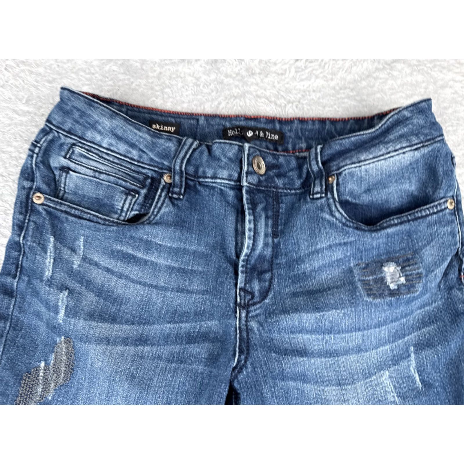 Levi's Levi's Jeans Juniors 9 Blue Denim Distressed Skinny Mid 28x29 Cotton 5-Pocket Design Regular Women's Vintage No N/A Size 30" / US 8 / IT 44 - 4 Thumbnail
