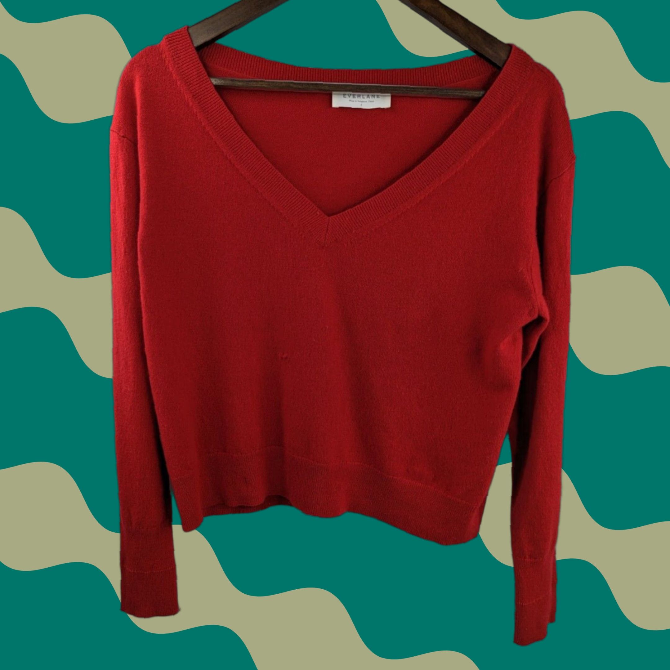 Everlane Everlane Red Cropped Pullover Cashmere Sweater Long Sleeve Womens Small Defect Size S / US 4 / IT 40 - 1 Thumbnail