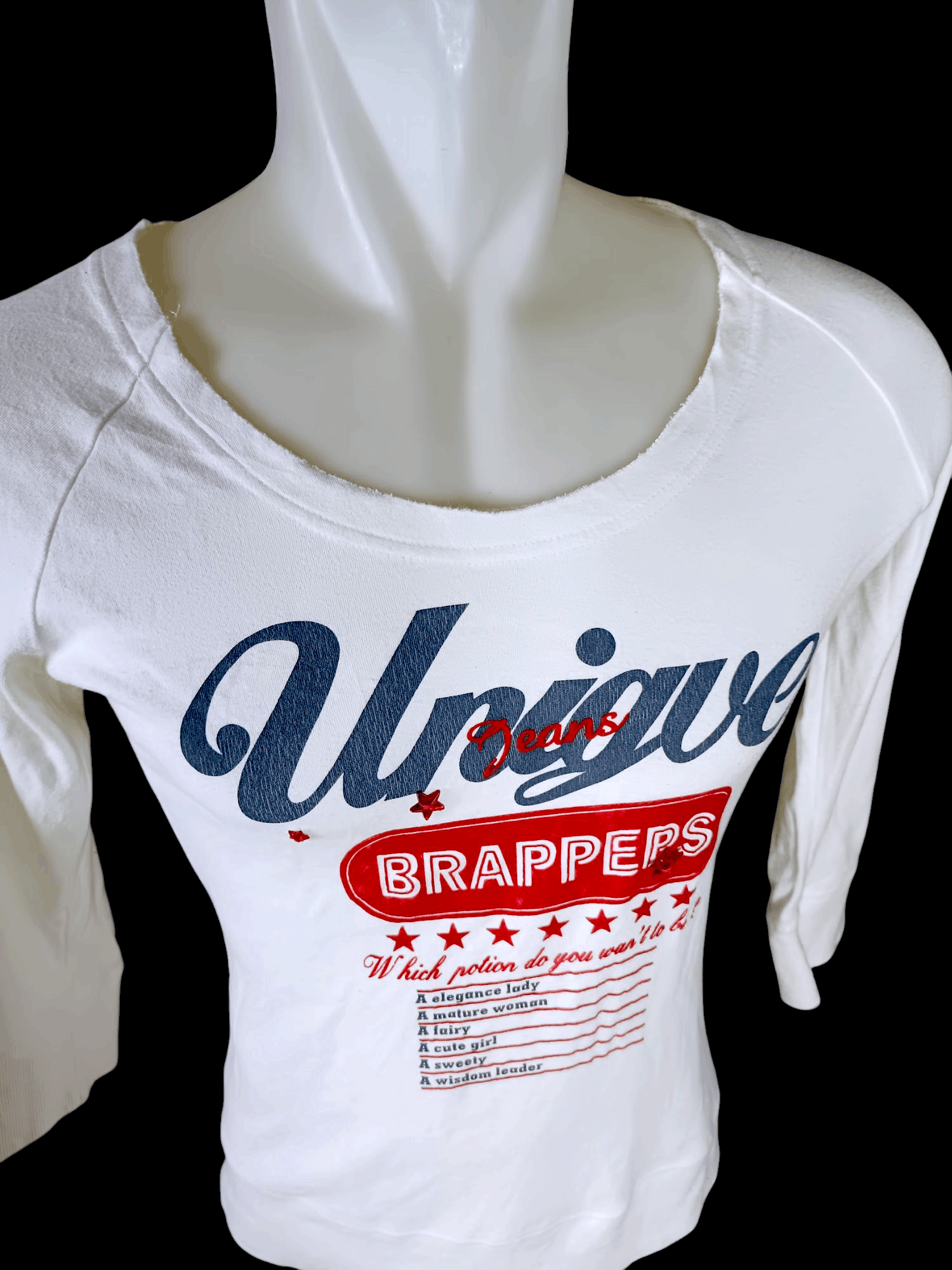 Japanese Brand UNIQUE JEANS BRAPPERS Crew Neck T-Shirt Longsleeve Size US M / EU 48-50 / 2 - 2 Thumbnail