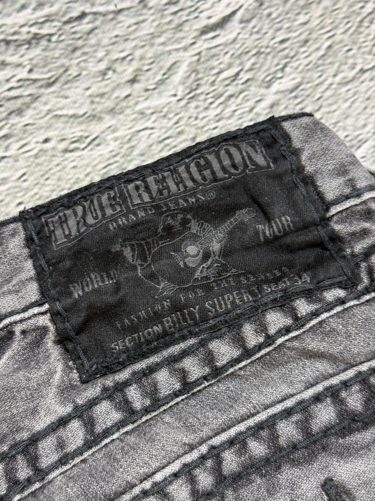 True Religion True Religion jeans grey black thick stitching Billy bootcut Size US 29 - 7 Thumbnail