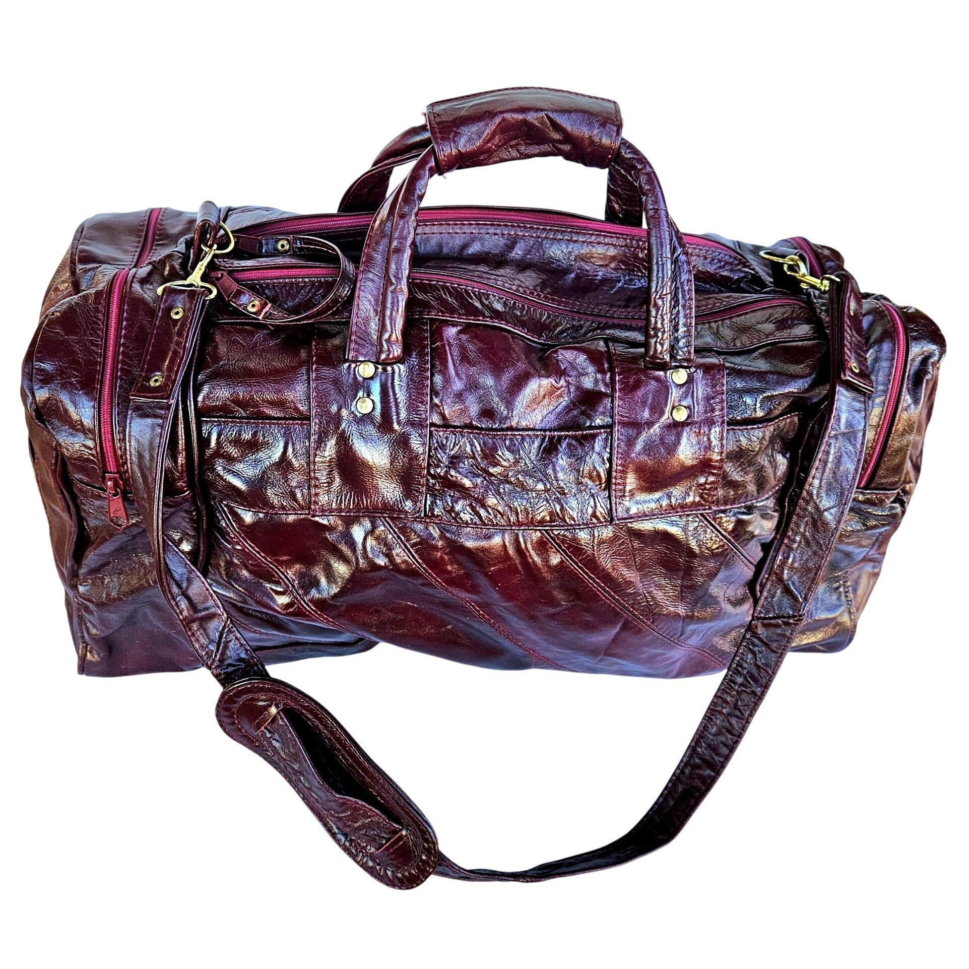 Other USC Trojans Vintage Patchwork Maroon Leather Duffel 22" Carr Size ONE SIZE - 5 Thumbnail