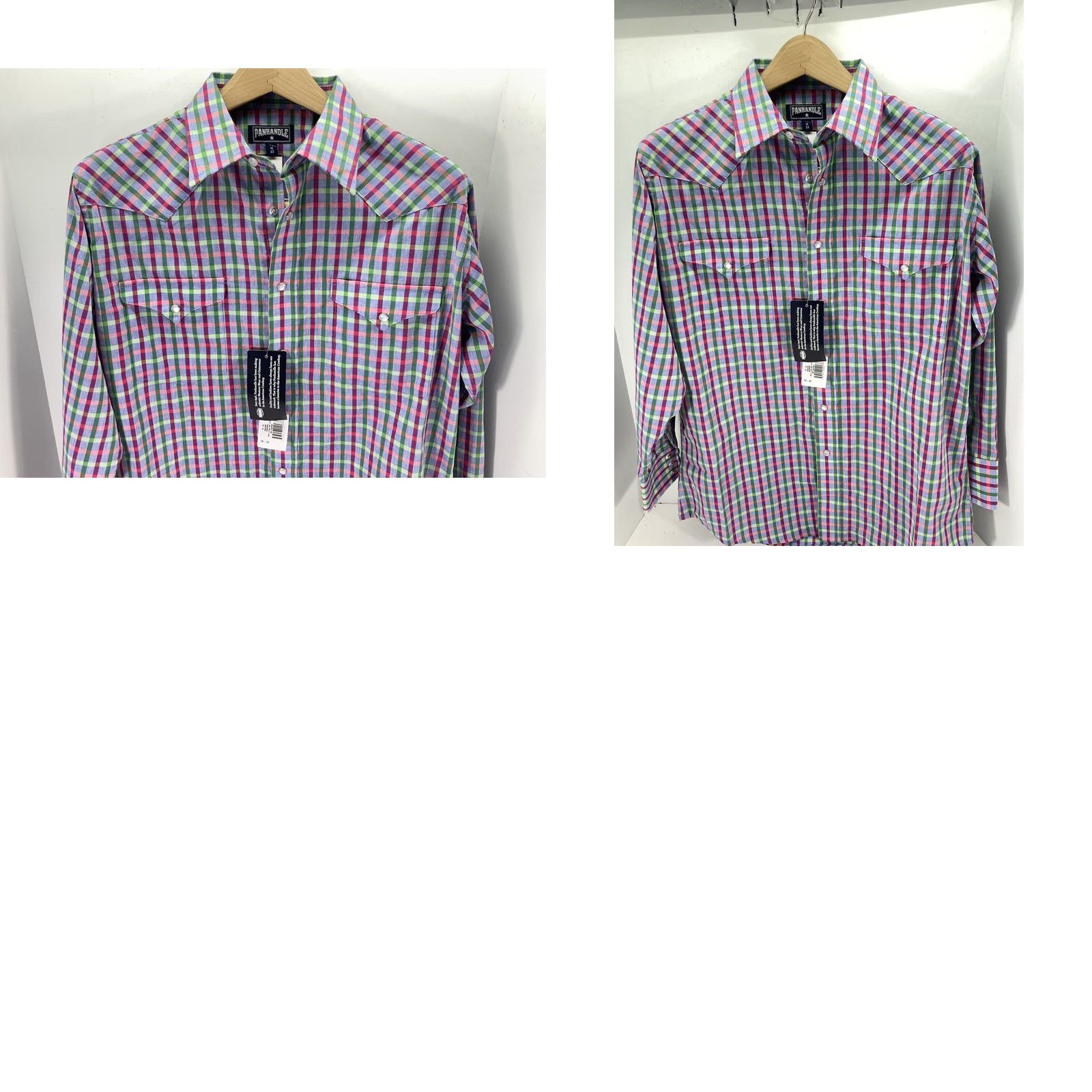 Vintage Panhandle Slim Western Pearl Snap Shirt Men Medium 16/33 Purple Long Sleeve NWT Size US M / EU 48-50 / 2 - 9 Thumbnail