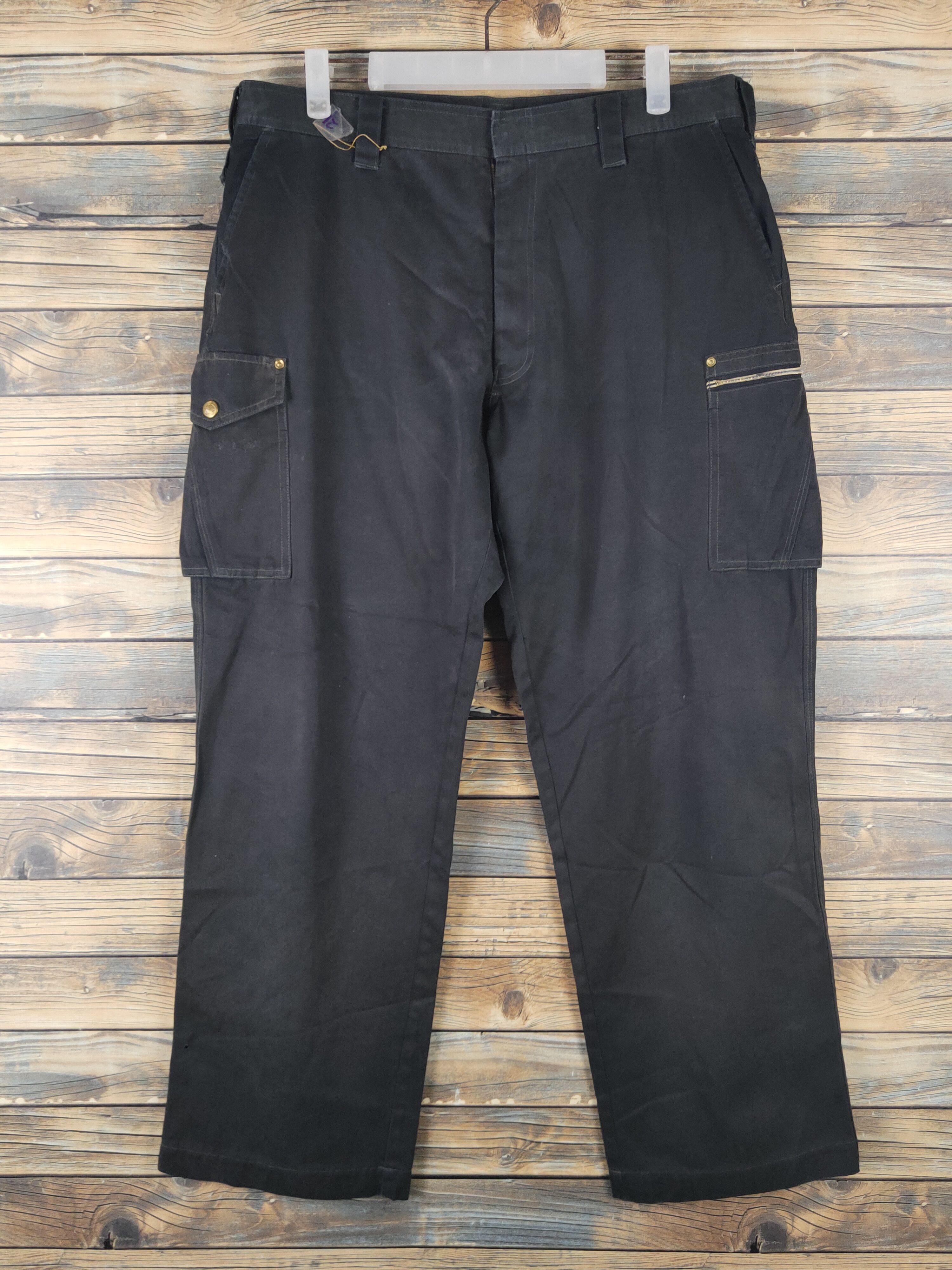 Japanese Brand DL Jawin Black Faded Multipocket Cargo Pants #2167 Size US 36 / EU 52 - 1 Thumbnail
