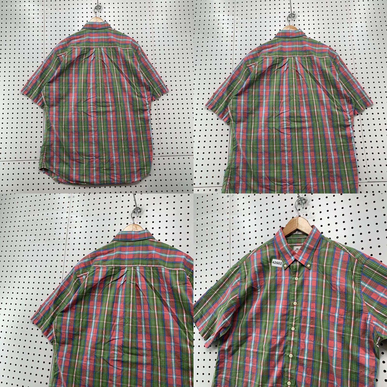 Peter Millar Peter Millar Shirt Short Sleeve Button-Down Mens Large Plaid Green Pink Casual Button-Up Apparel Size US L / EU 52-54 / 3 - 8 Thumbnail
