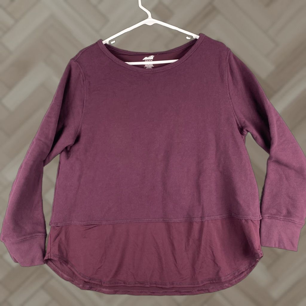 Avia Avia Womens Fleece Sweatshirt XL Burgundy Maroon / 46-6 Pullover Cowl Neck Regular Size XL / US 12-14 / IT 48-50 - 1 Thumbnail