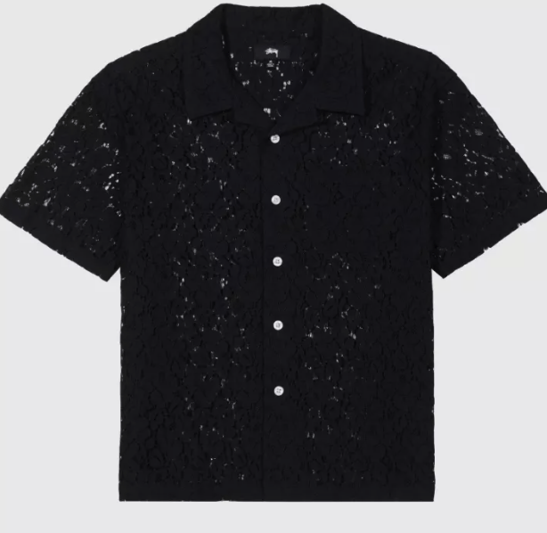Stussy Stussy Floral Pattern Lace Button Shirt Black XL Size US XL / EU 56 / 4 - 1 Thumbnail