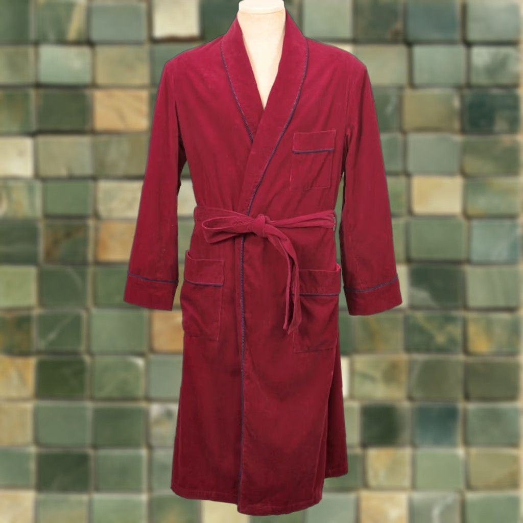 Bill Blass VTG Bill Blass Robe Red Corduroy 1980s Men's Sz M / Vintage Robe / 1980s Bill Blass Robe Mens M Red Corduroy Size US M / EU 48-50 / 2 - 1 Thumbnail