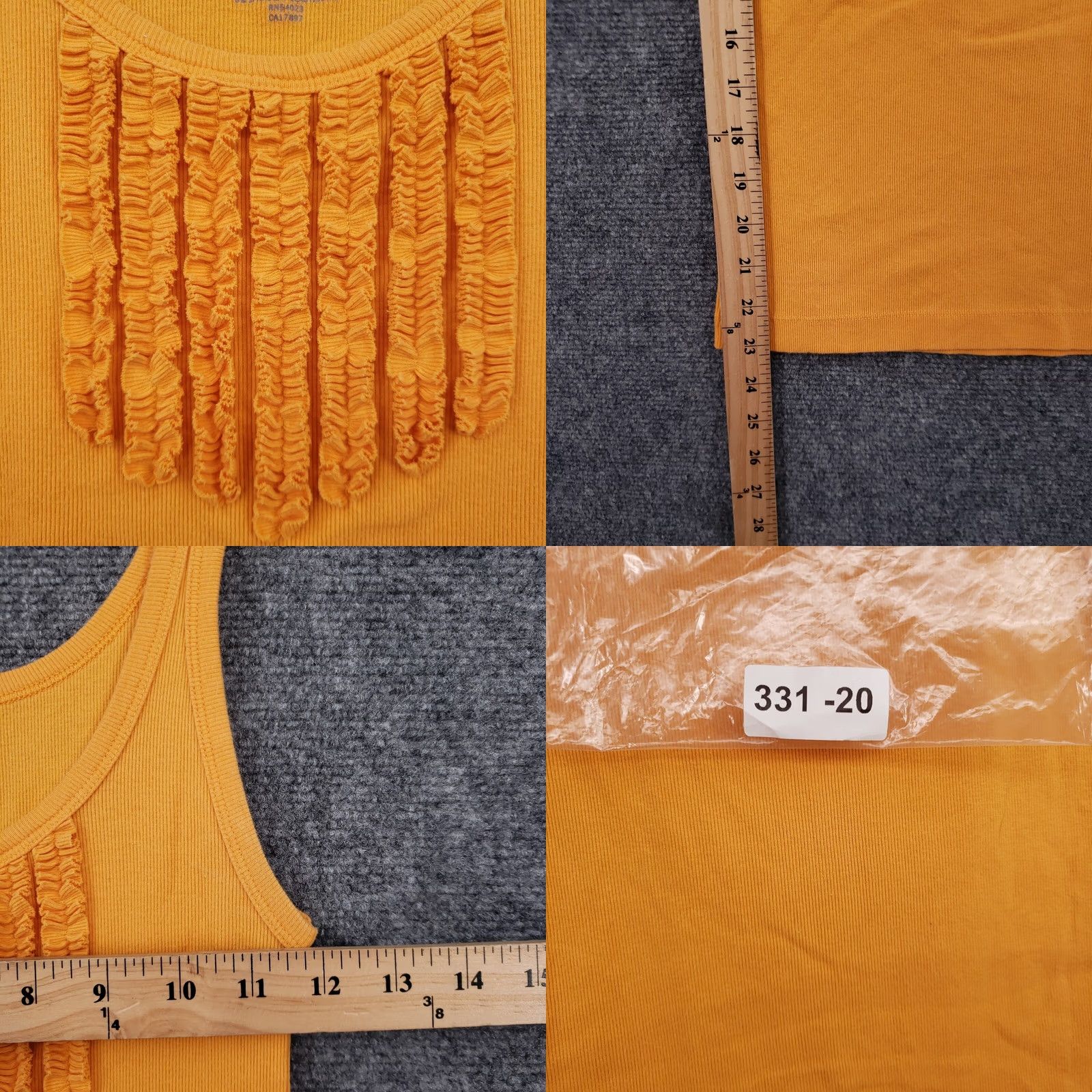 Banana Republic Banana Republic Tank Top Womens XS Orange Camisole Ruffled Sleeveless Stretch Zip Collarless Scoop Neck Casual Tank 90s Womens Size XS / US 0-2 / IT 36-38 - 8 Thumbnail