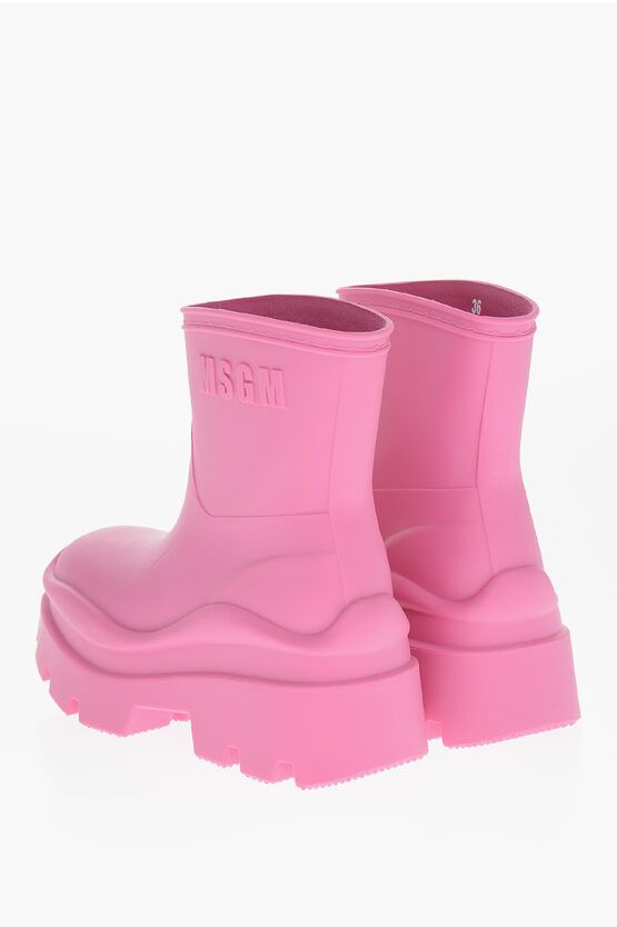 MSGM og1mm0724 Carrion Sole Rubber Boots in Pink Size US 6 / IT 36 - 3 Thumbnail