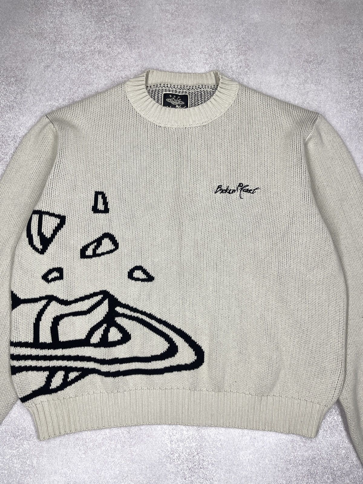 Broken Planet Broken Planet Knit Sweater Beige Organic Cotton Big Logo Size US S / EU 44-46 / 1 - 5 Thumbnail