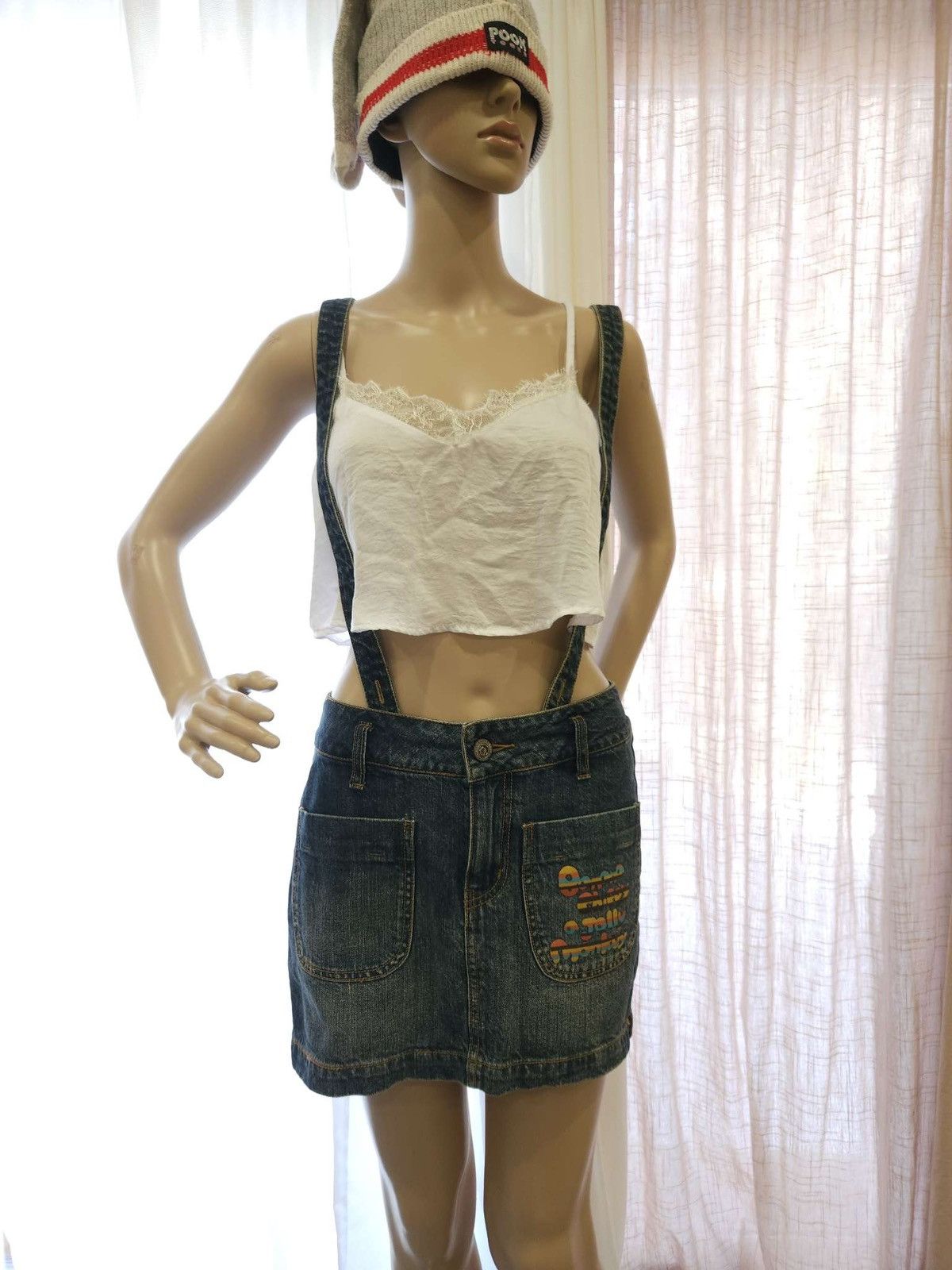 Vintage 1990sVintage Suspender Skirt By Banana Chippy A Jolly Monkey Size 30" / US 8 / IT 44 - 2 Thumbnail