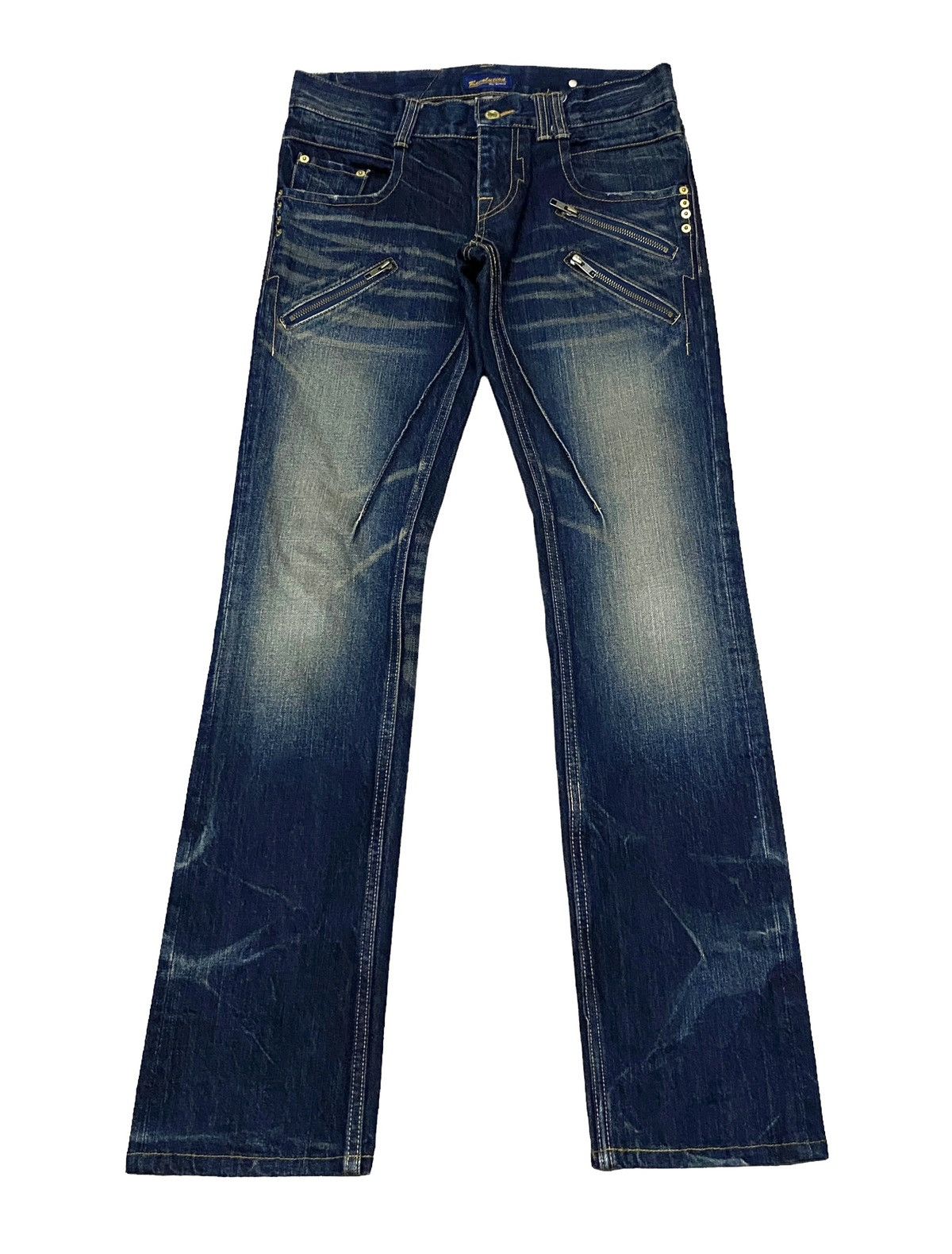 14th Addiction × Japanese Brand × Le Grande Bleu (L.G.B.) Rare Design Vintage Japanese Brand Revolution Jeans 1990s Size US 33 - 1 Thumbnail