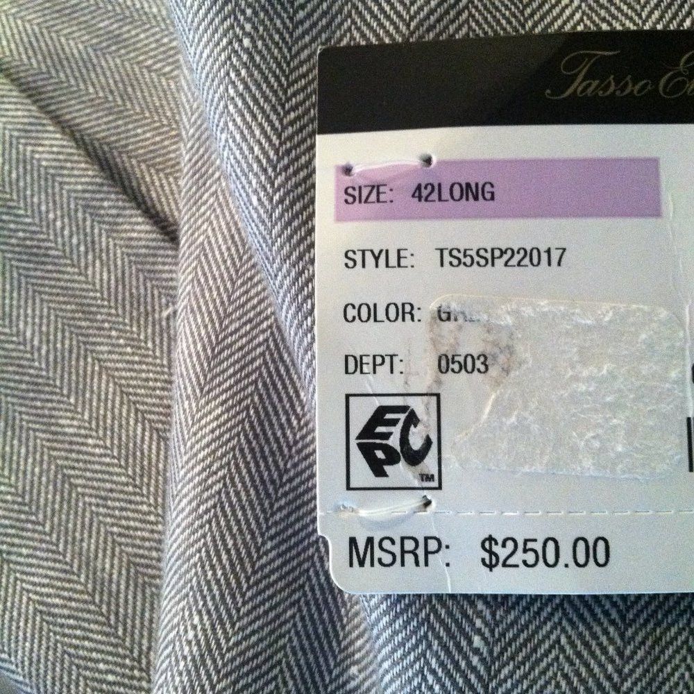 Tasso Elba TASSO ELBA MENS NEW 62%LINEN38%VISCOSE SPORT COAT BLAZER 42L Size 42L - 13 Thumbnail