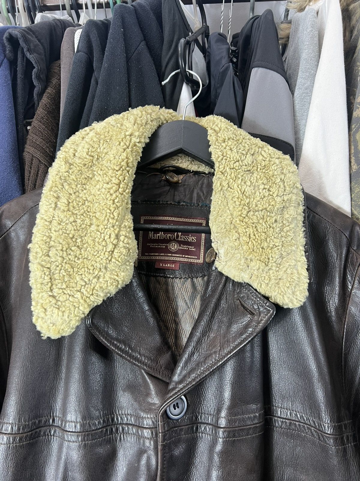 Marlboro Vintage Malboro Fur Leather Hype Y2K Jacket Size US XL / EU 56 / 4 - 6 Thumbnail