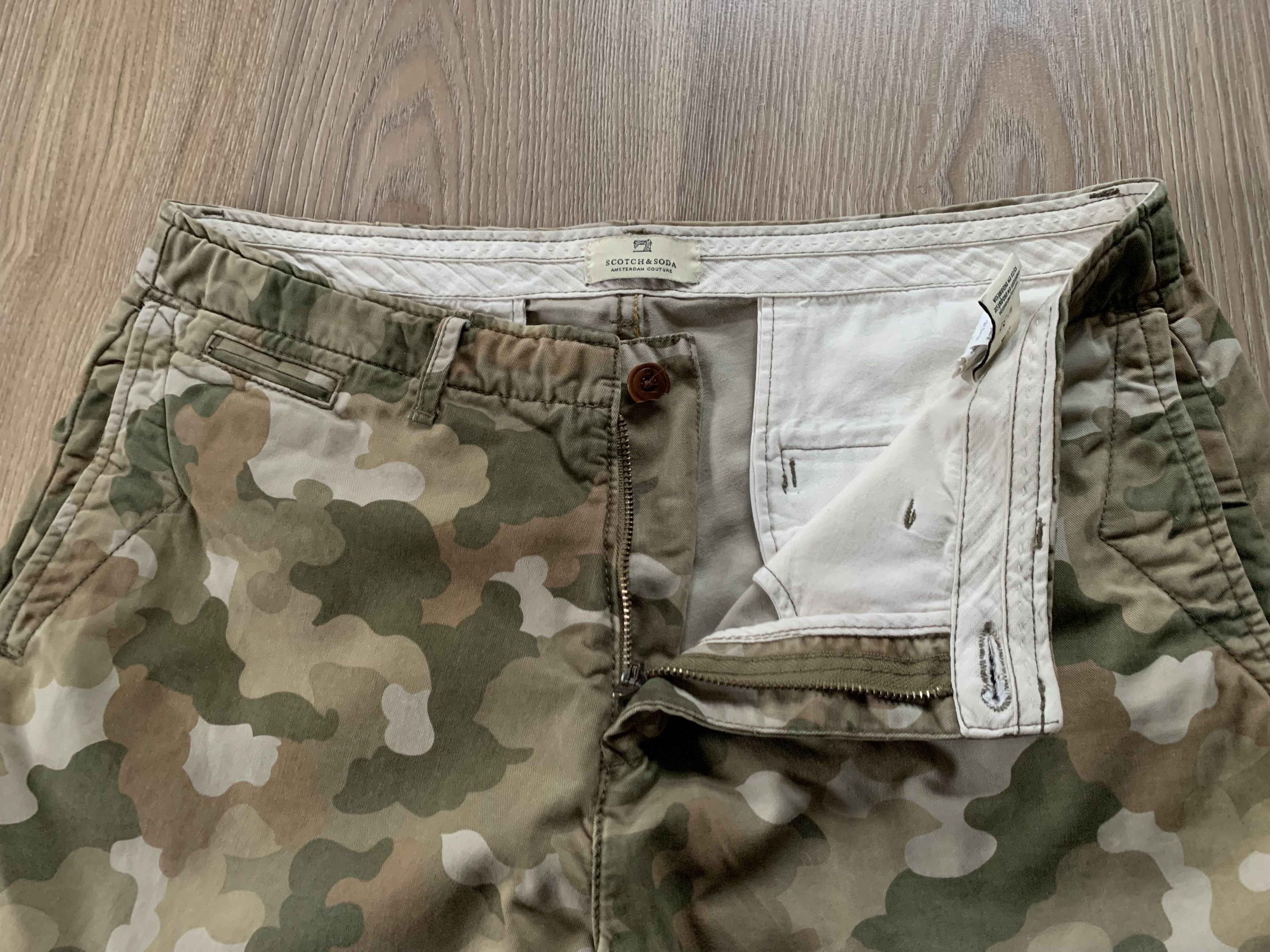 Scotch & Soda Mens Scotch & Soda Chino Khaki Military Cotton Shorts Size US 31 - 5 Thumbnail