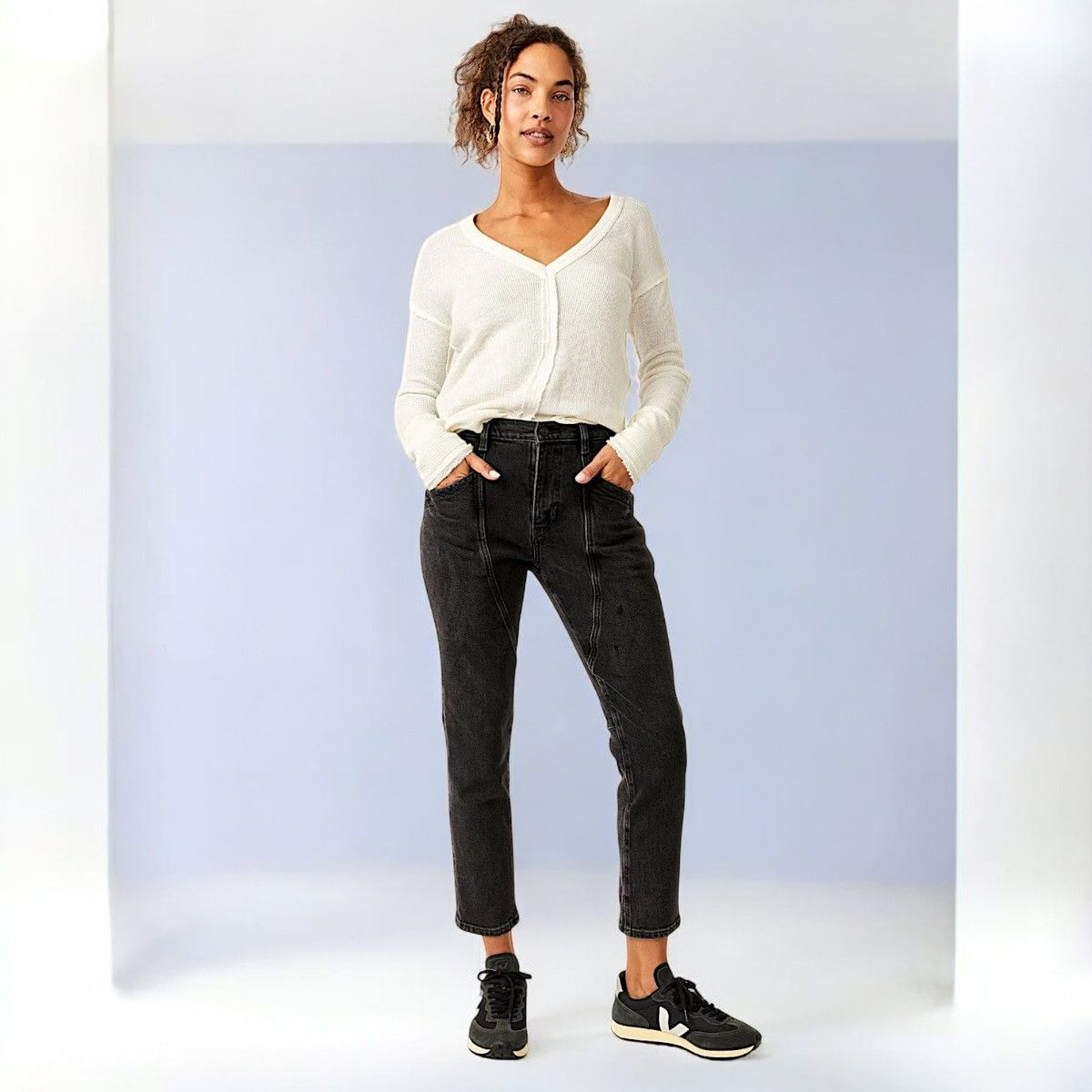 Free People Free People Wmn’s Black Skinny Mid Rise Slim Fit Jeans Sz 26 Size 26" / US 2 / IT 38 - 2 Thumbnail