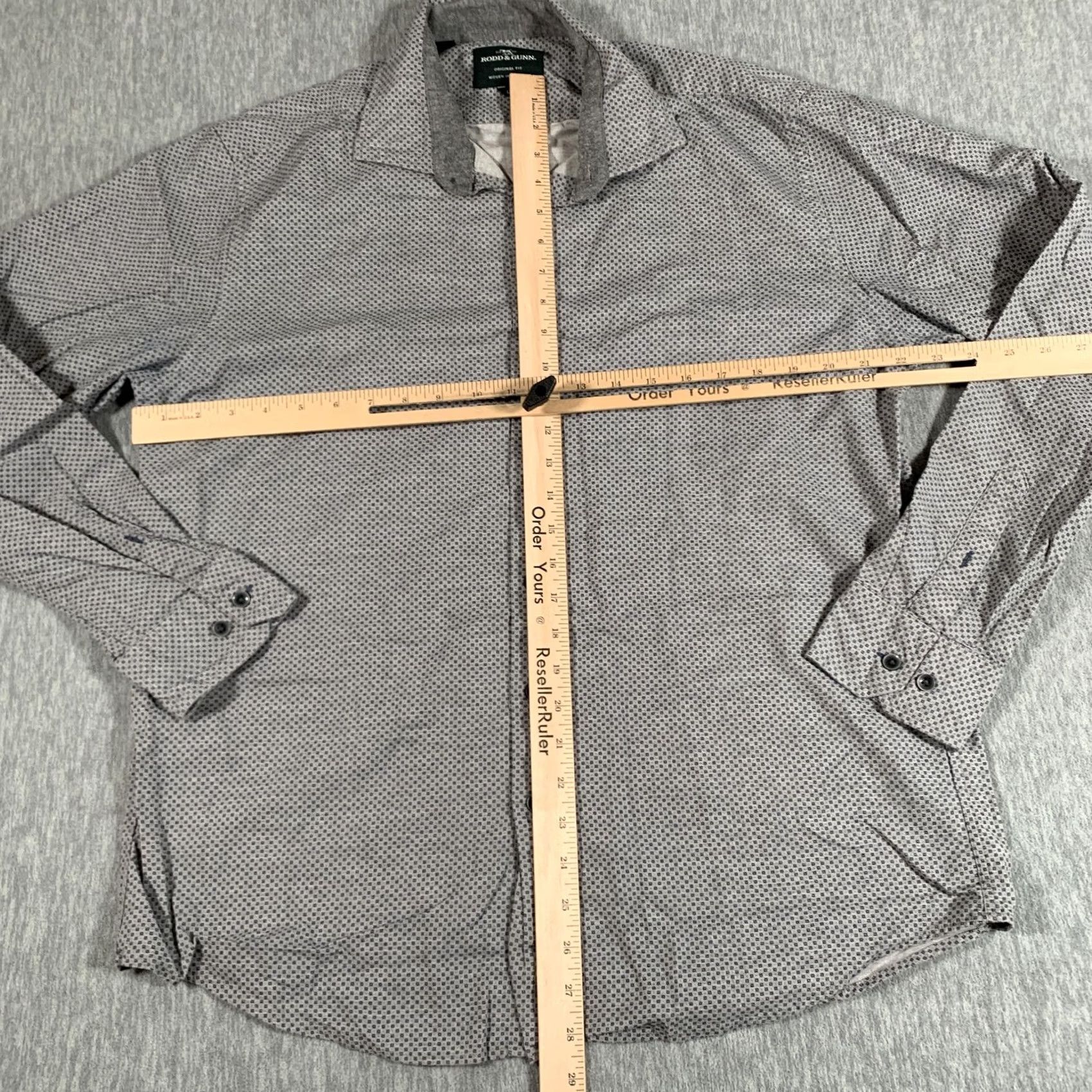 Rodd & Gunn Rodd & Gunn Shirt Mens L Gray Geometric Print Long Sleeve Button Up Casual Size US L / EU 52-54 / 3 - 6 Thumbnail