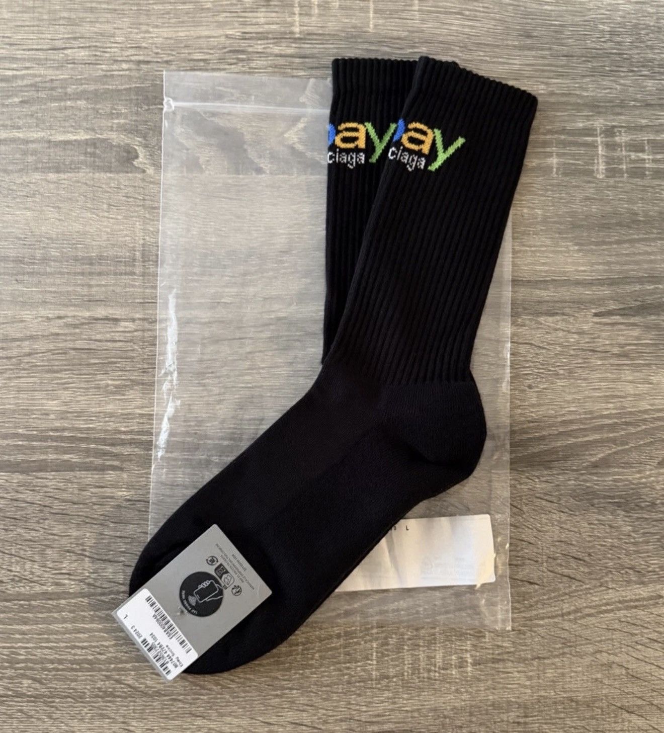 Balenciaga × eBay Balenciaga Ebay Socks In Black Size Large Authentic Size ONE SIZE - 9 Thumbnail