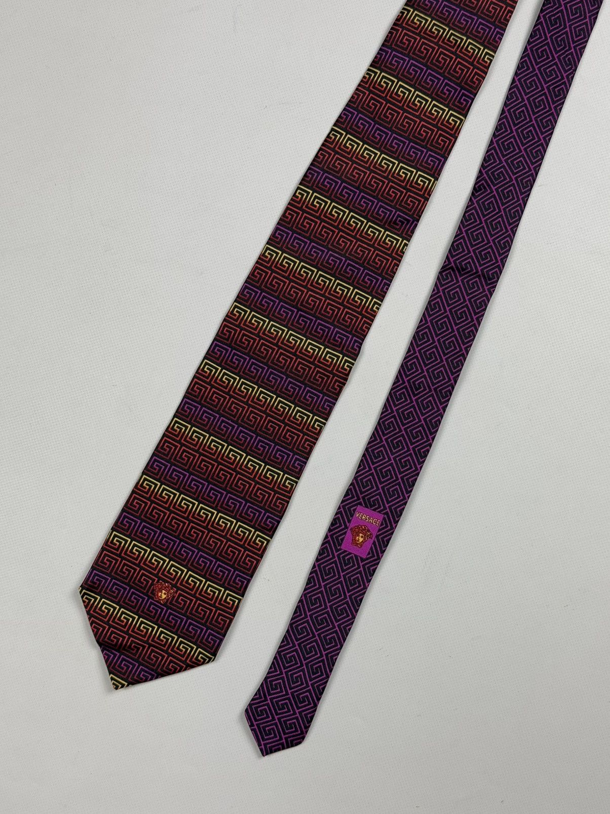Versace × Vintage Gianni Versace Vintage Geometric Pattern Silk Tie Size ONE SIZE - 5 Thumbnail