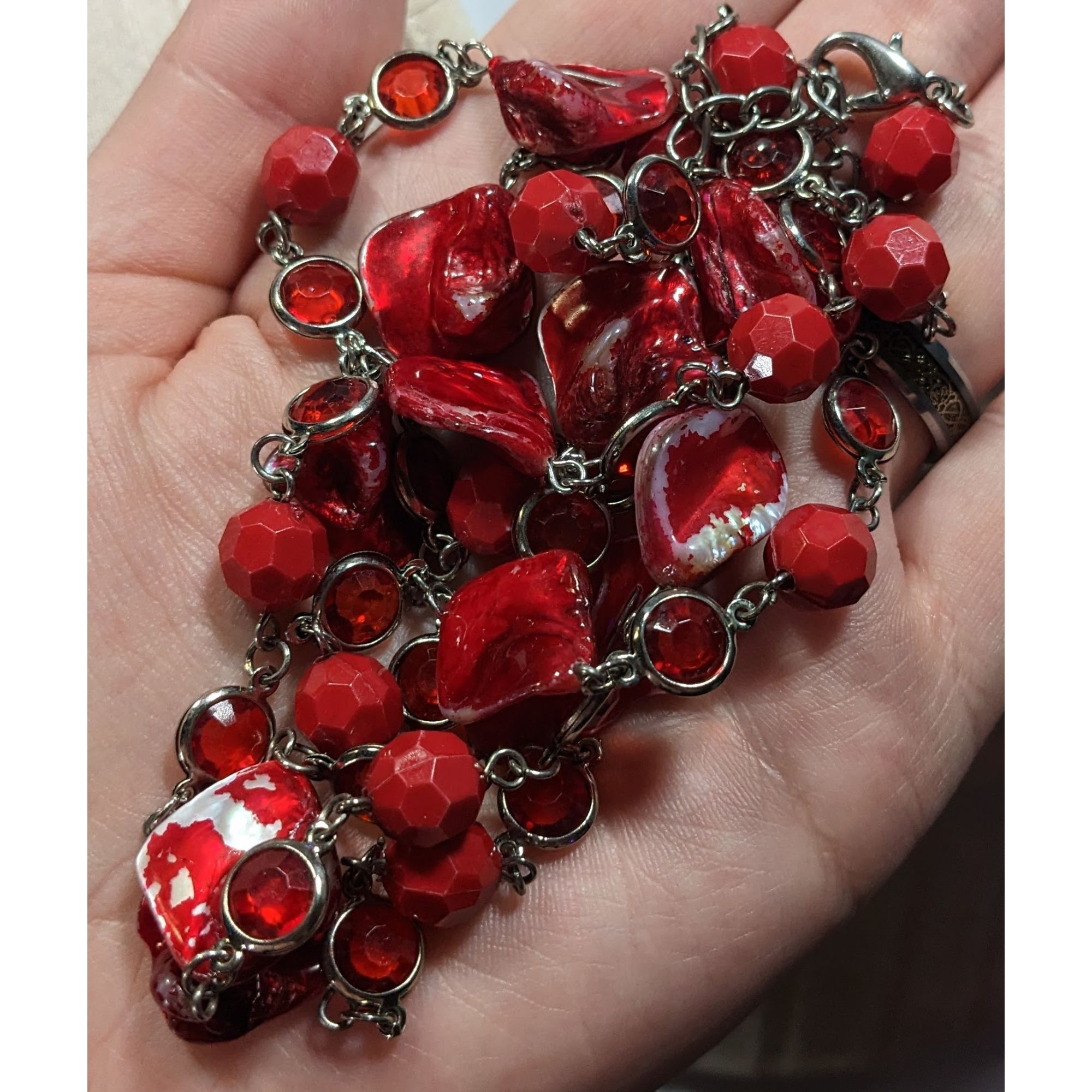 Other Mermaidcore Beachy Red Shell And Gem Beaded Necklace Size ONE SIZE - 3 Thumbnail