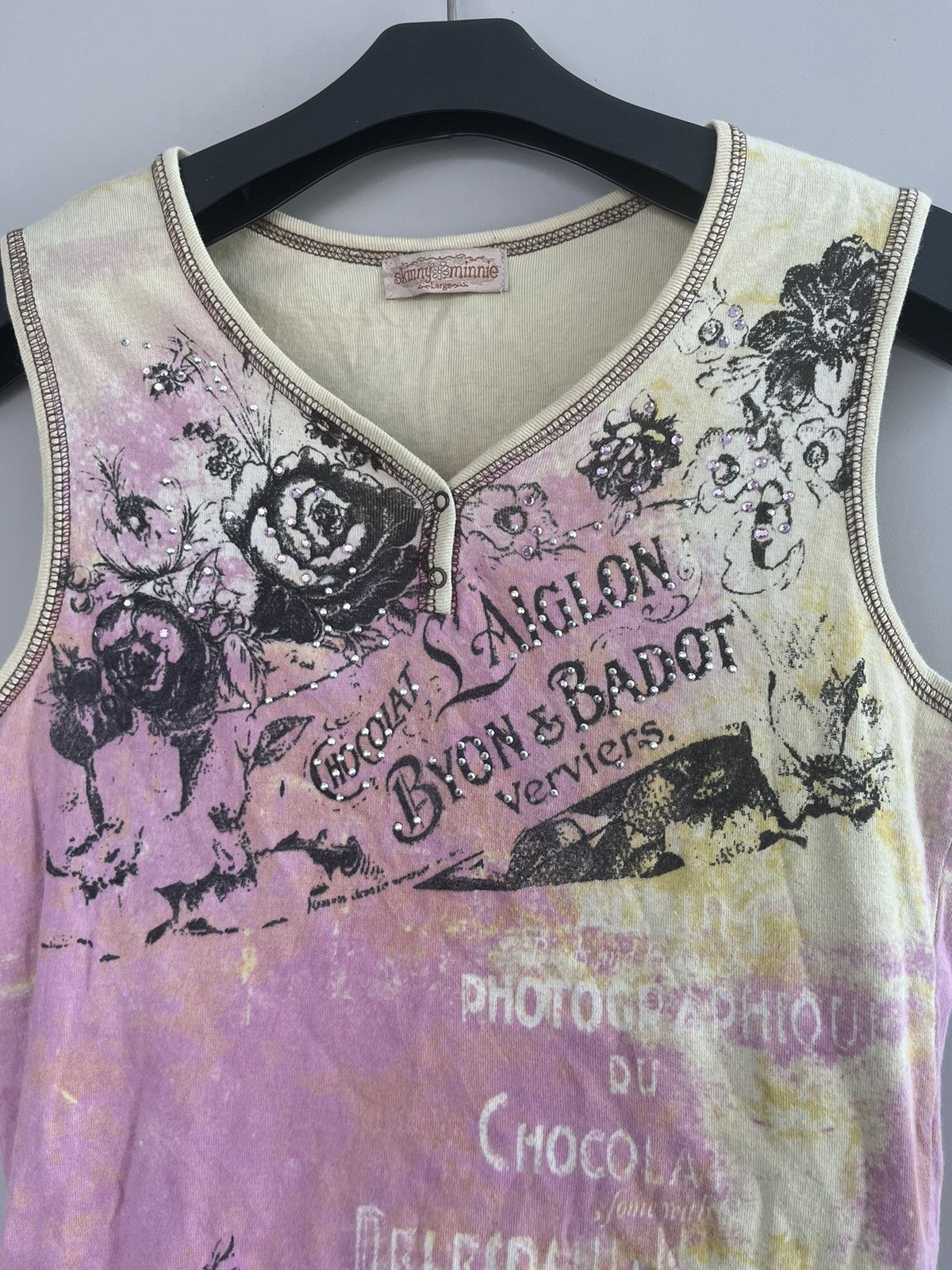 If Six Was Nine Skinny Minnie Tank Tops Y2k Poem Abstract Size L / US 10 / IT 46 - 4 Thumbnail
