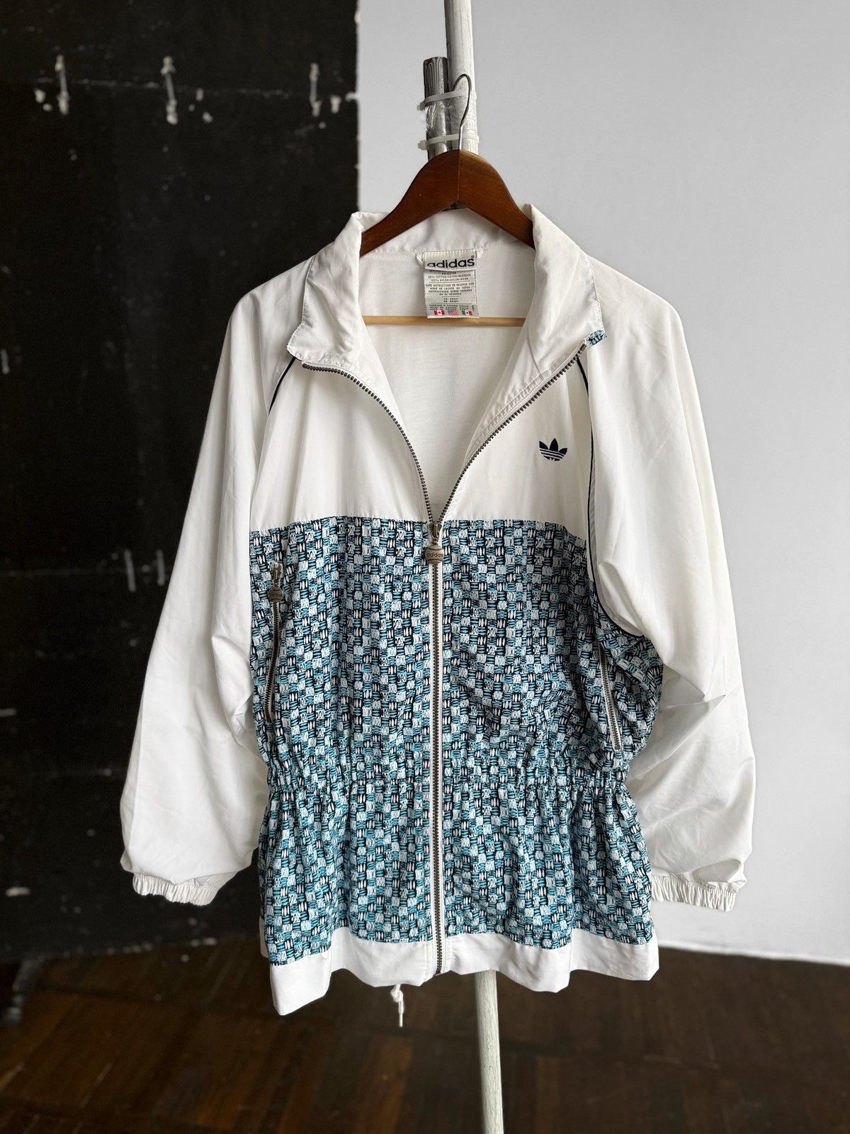 Adidas Adidas Womens Vintage 80s 90s Geometric Pattern Track Jacket Size L / US 10 / IT 46 - 1 Thumbnail